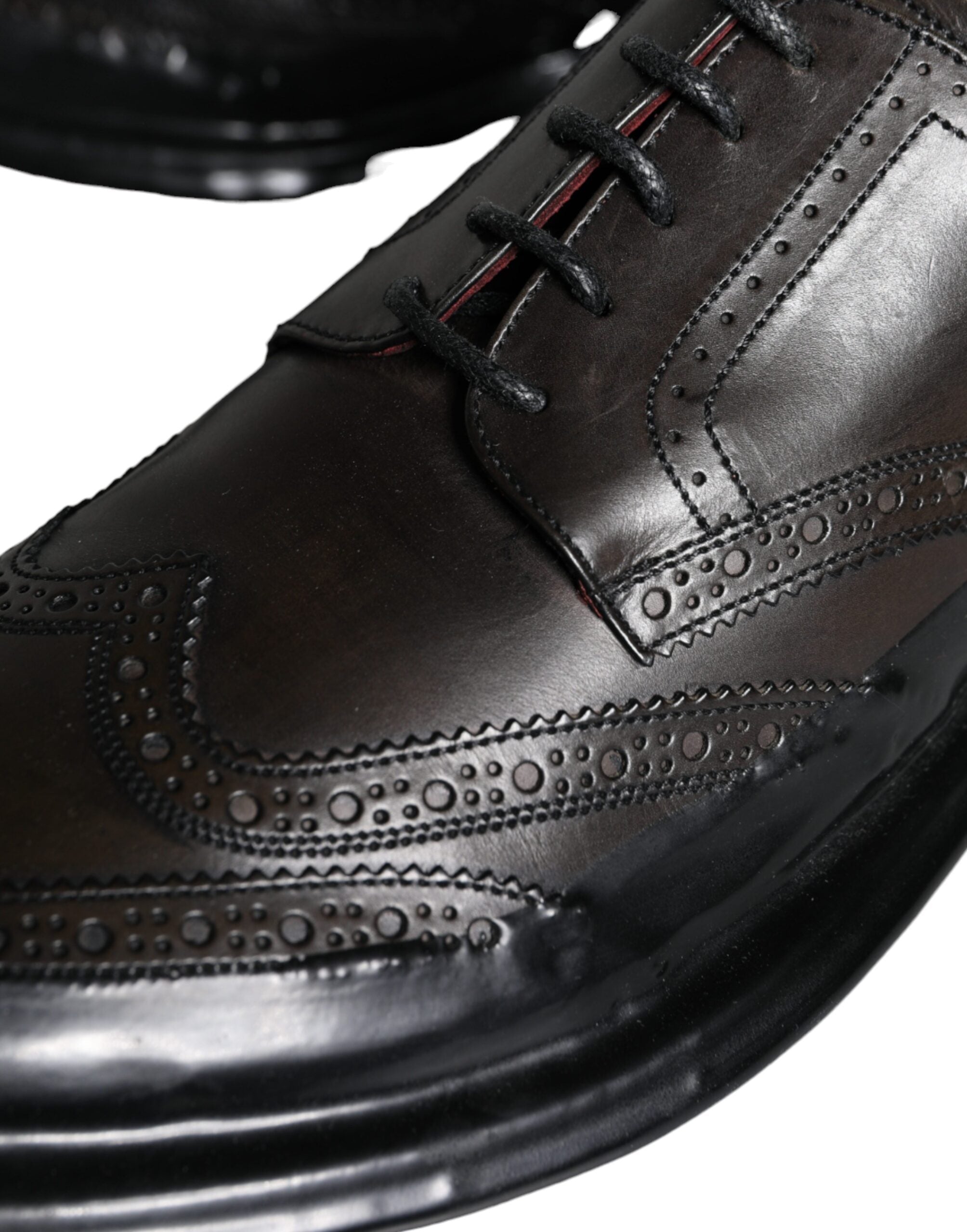 Dolce & Gabbana Black Leather Oxford Wingtip Formal Men Shoes -   -  Dolce & Gabbana.