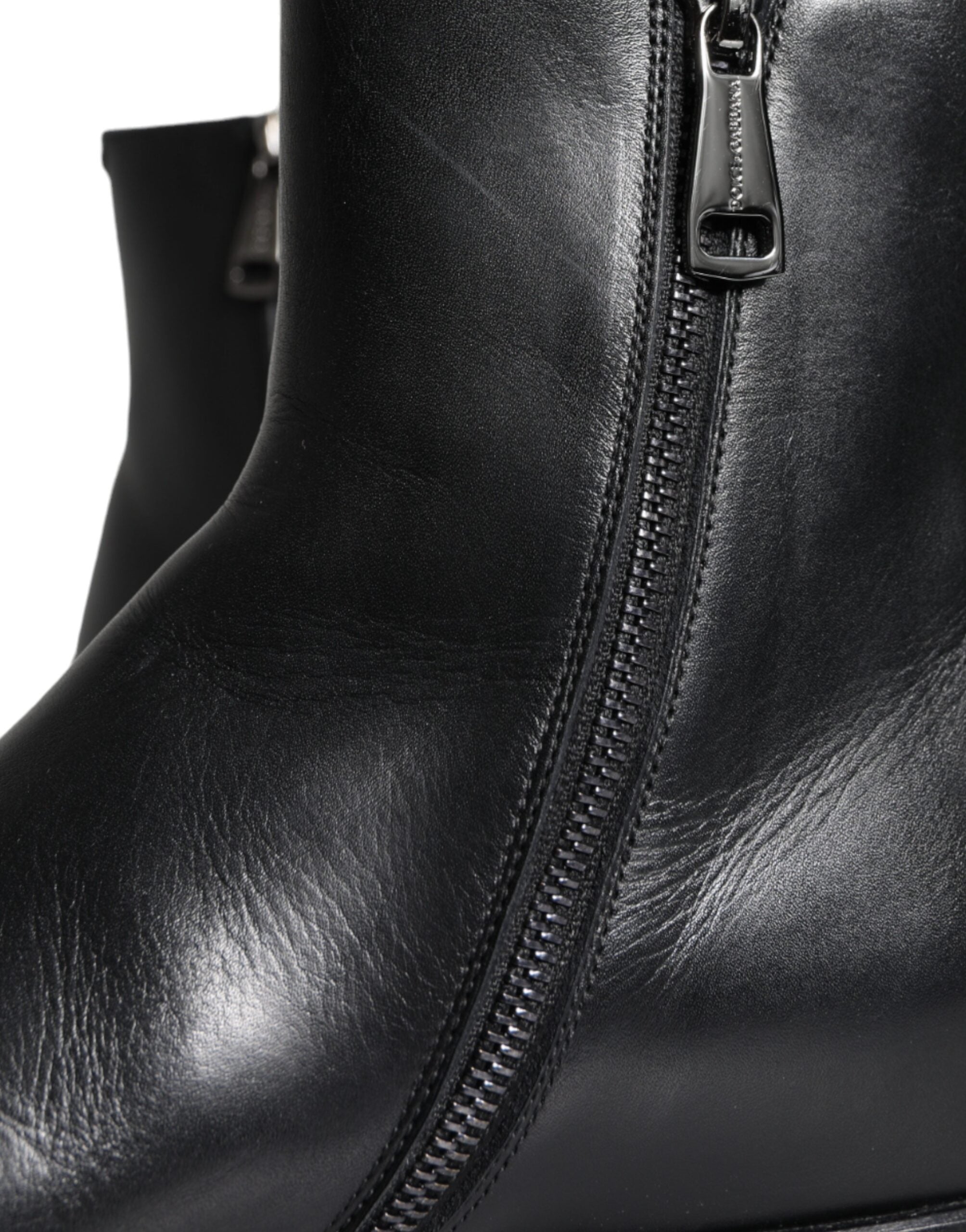 Dolce & Gabbana Black Calf Leather Men Ankle Boots Men Shoes -   -  Dolce & Gabbana.
