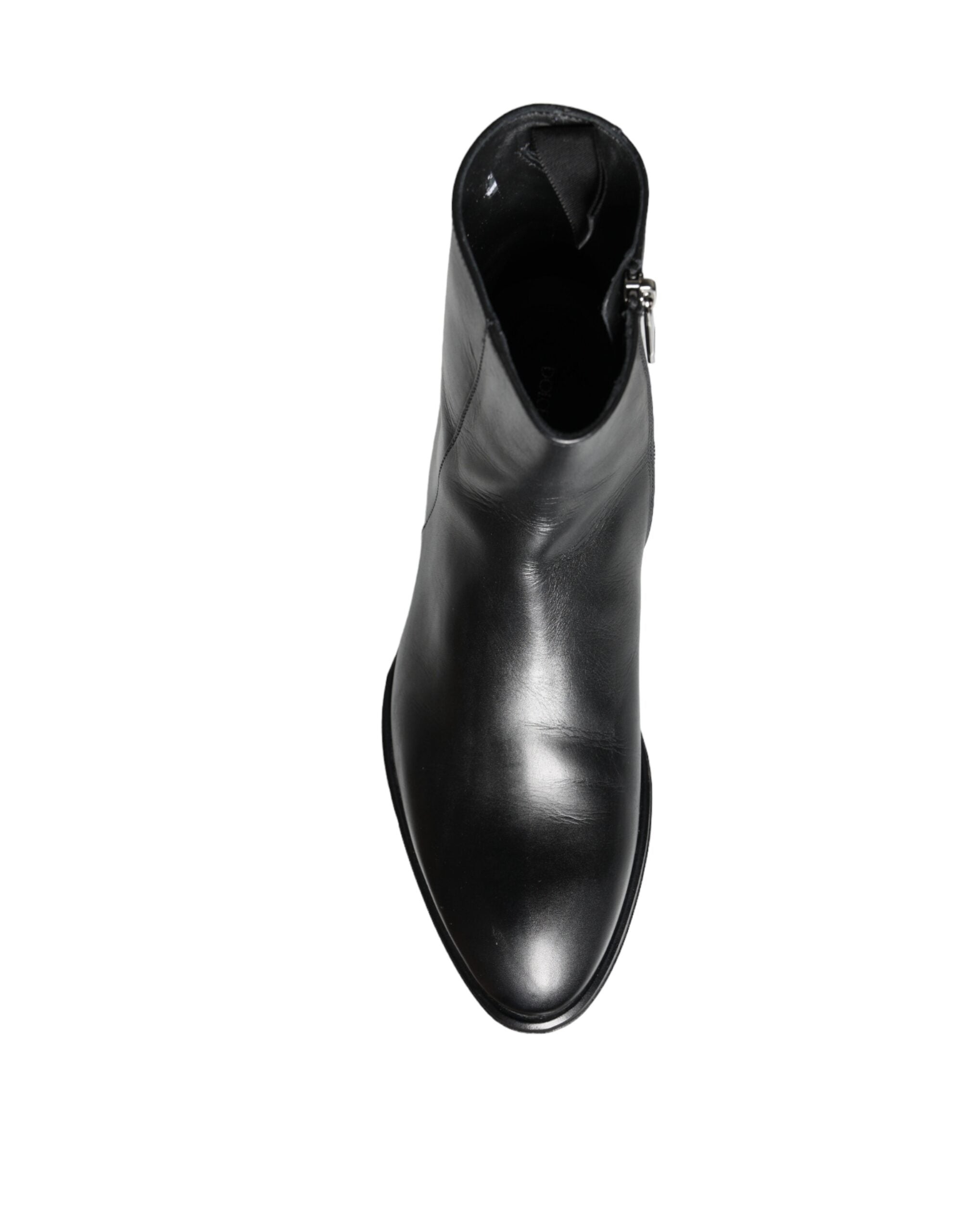 Dolce & Gabbana Black Calf Leather Men Ankle Boots Men Shoes -   -  Dolce & Gabbana.