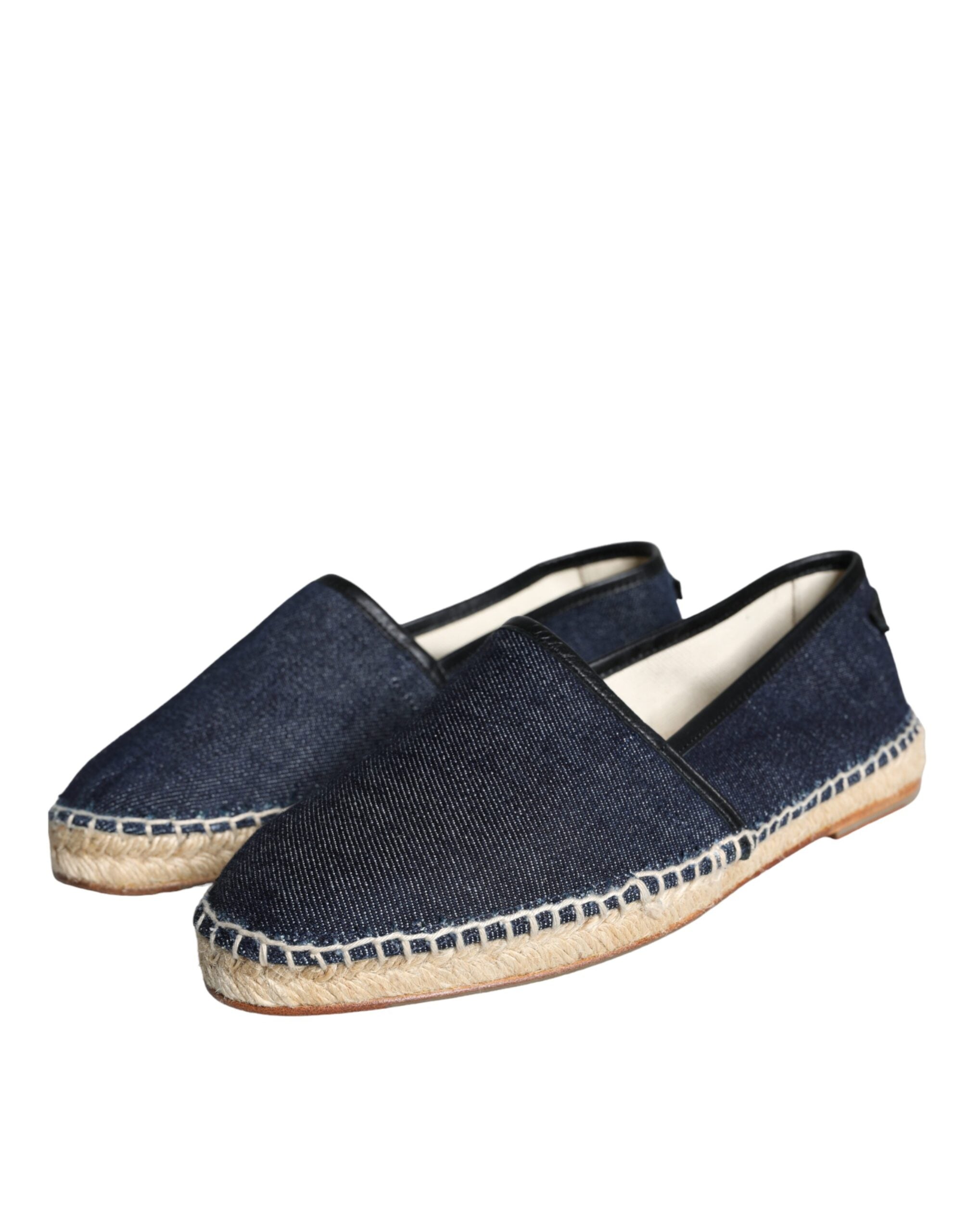 Dolce & Gabbana Blue Denim Cotton Leather Espadrilles Shoes -   -  Dolce & Gabbana.