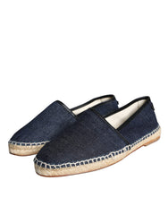 Dolce & Gabbana Blue Denim Cotton Leather Espadrilles Shoes -   -  Dolce & Gabbana.