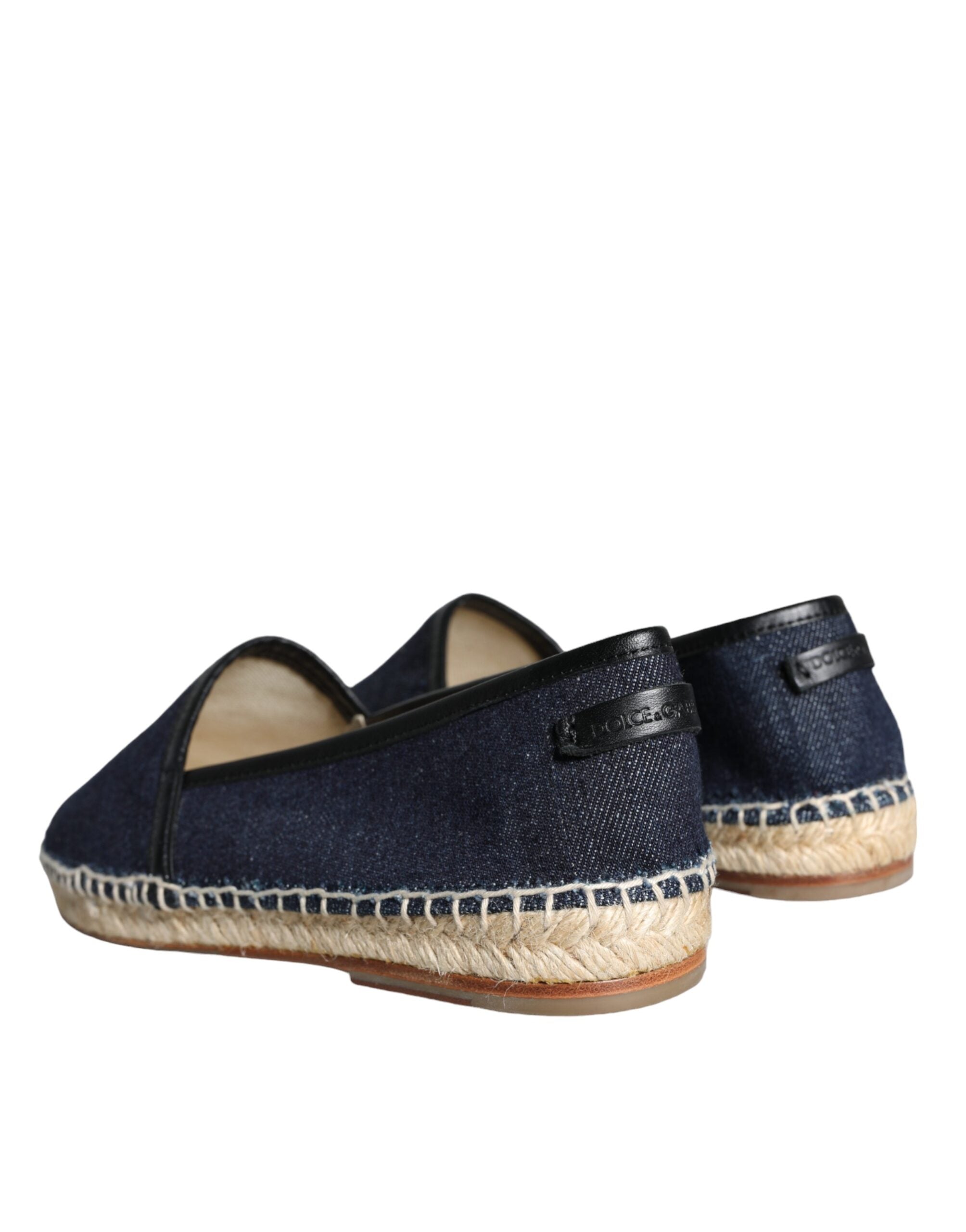 Dolce & Gabbana Blue Denim Cotton Leather Espadrilles Shoes -   -  Dolce & Gabbana.