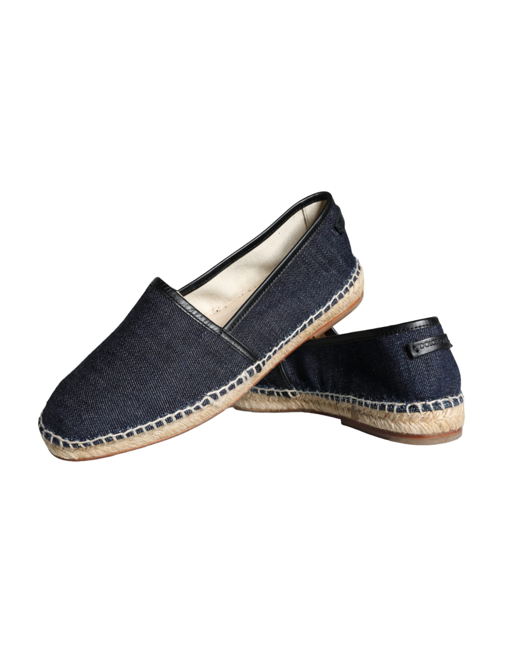 Dolce & Gabbana Blue Denim Cotton Leather Espadrilles Shoes -   -  Dolce & Gabbana.