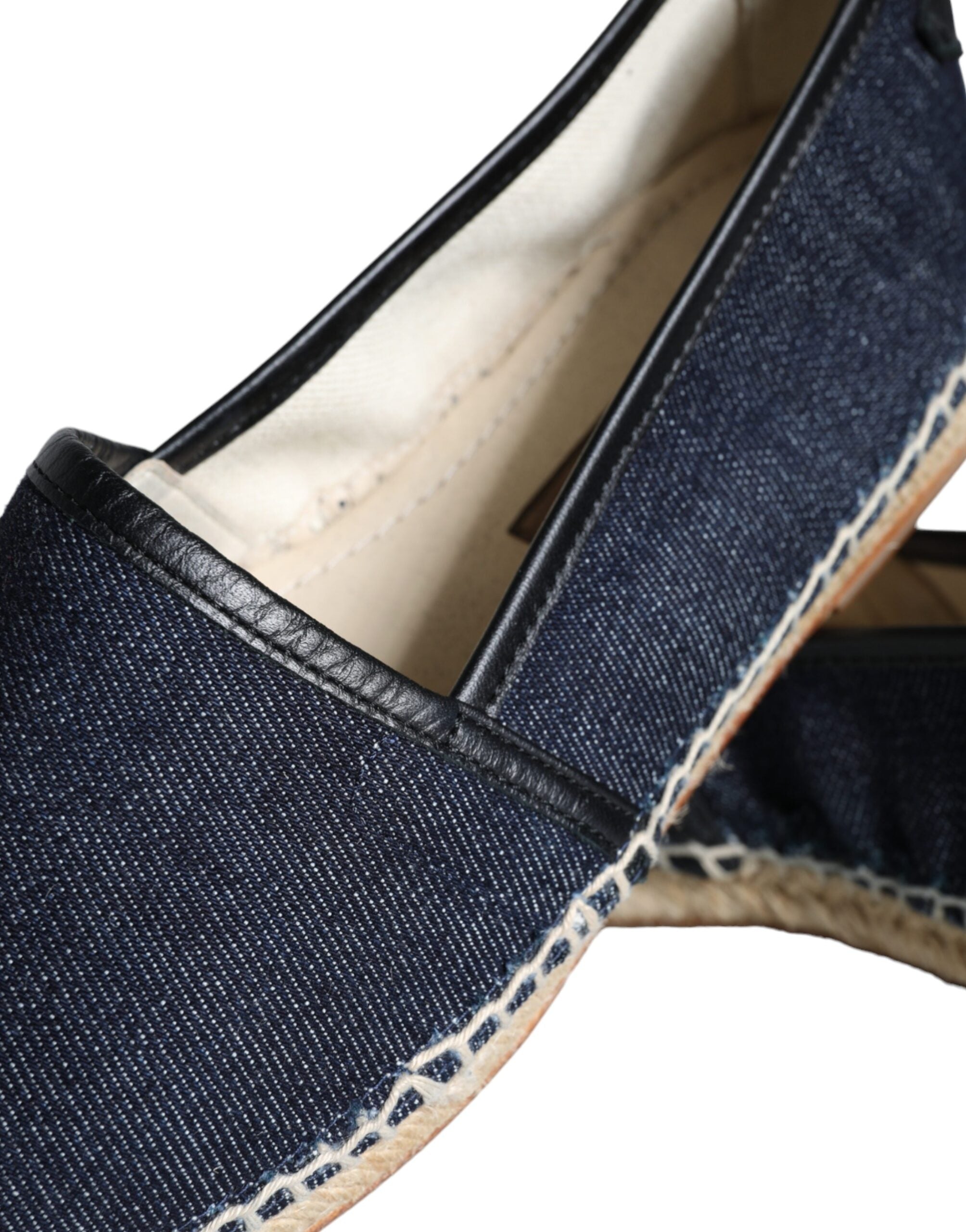 Dolce & Gabbana Blue Denim Cotton Leather Espadrilles Shoes -   -  Dolce & Gabbana.