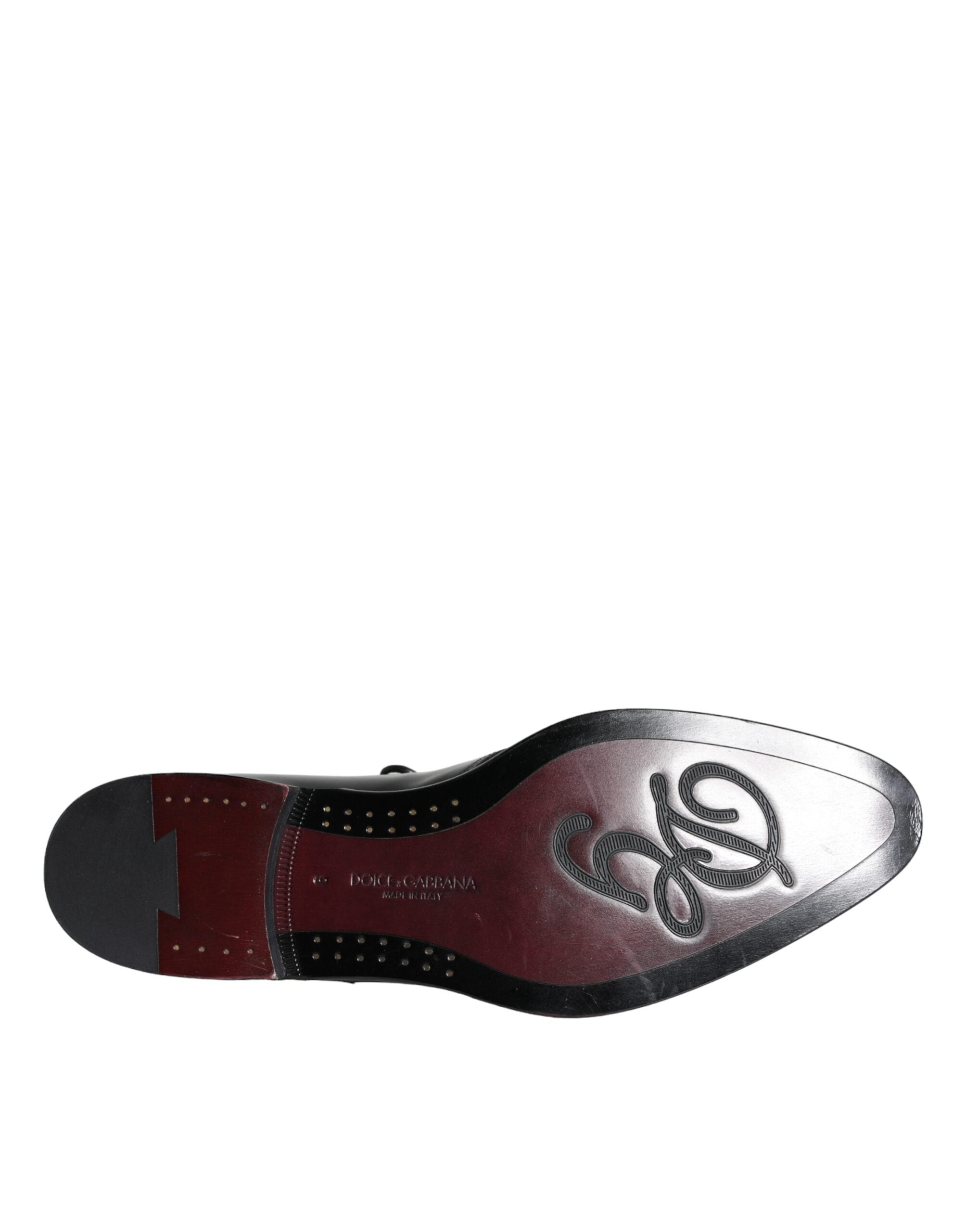 Dolce & Gabbana Black Calfskin Leather Derby Men Dress Shoes -   -  Dolce & Gabbana.