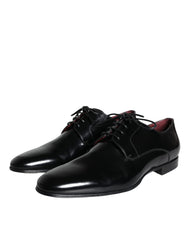 Dolce & Gabbana Black Calfskin Leather Derby Dress Men Shoes -   -  Dolce & Gabbana.