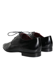 Dolce & Gabbana Black Calfskin Leather Derby Dress Men Shoes -   -  Dolce & Gabbana.