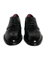 Dolce & Gabbana Black Calfskin Leather Derby Men Dress Shoes -   -  Dolce & Gabbana.