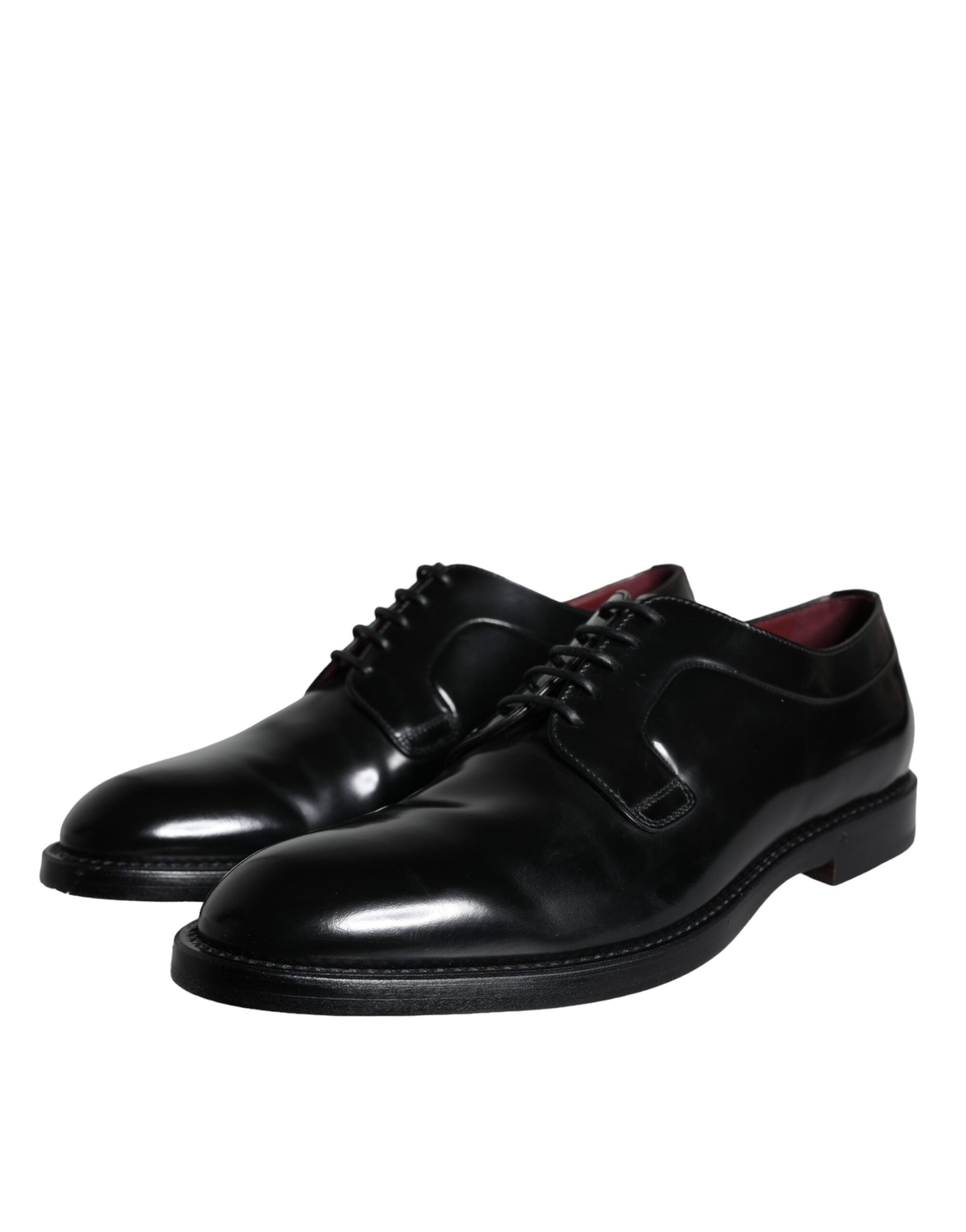 Dolce & Gabbana Black Calfskin Leather Derby Men Dress Shoes -   -  Dolce & Gabbana.
