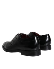 Dolce & Gabbana Black Calfskin Leather Derby Men Dress Shoes -   -  Dolce & Gabbana.