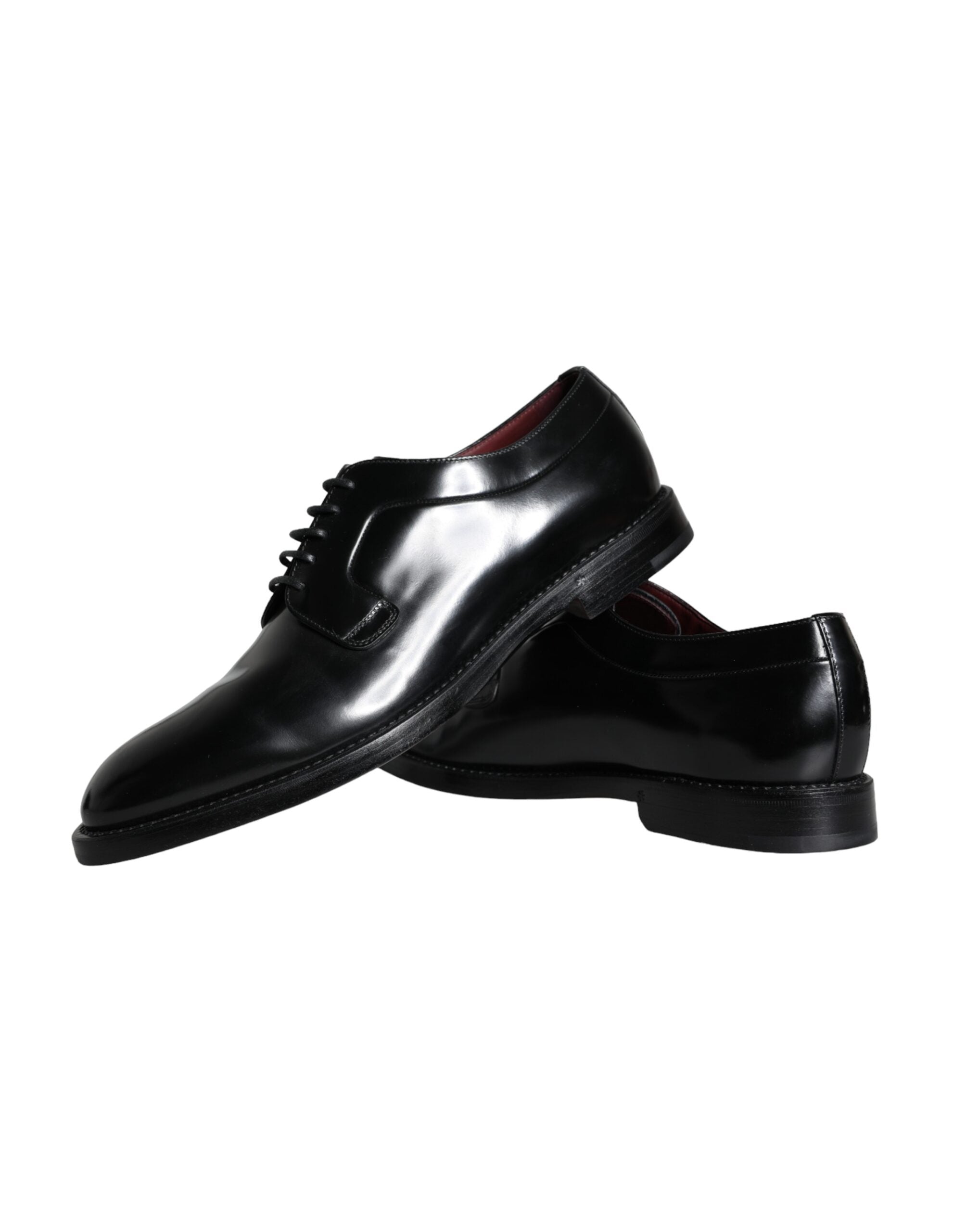 Dolce & Gabbana Black Calfskin Leather Derby Men Dress Shoes -   -  Dolce & Gabbana.