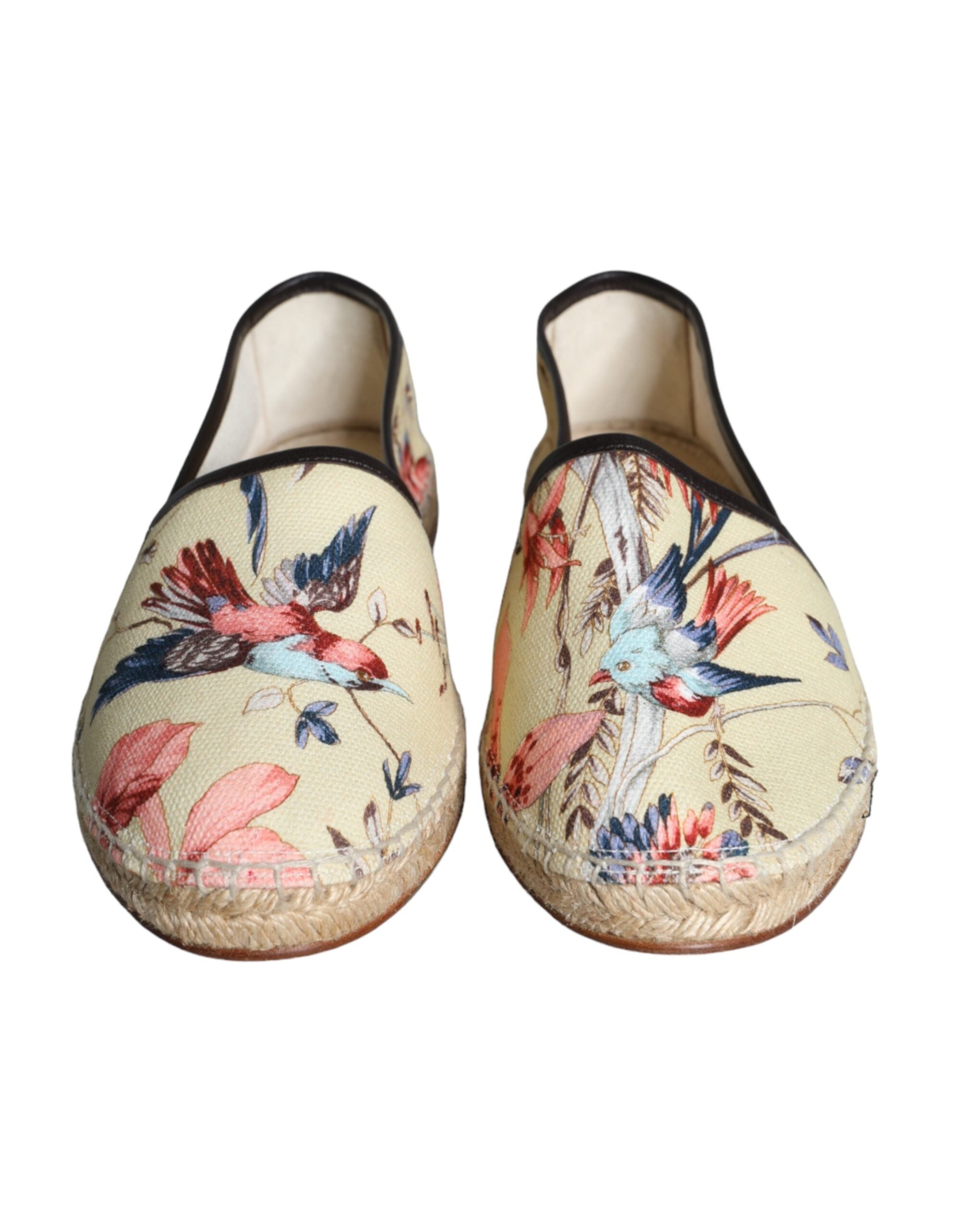 Dolce & Gabbana Beige Floral Canvas Espadrilles Slip On Shoes -   -  Dolce & Gabbana.