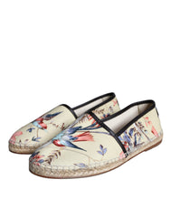 Dolce & Gabbana Beige Floral Canvas Espadrilles Slip On Shoes -   -  Dolce & Gabbana.