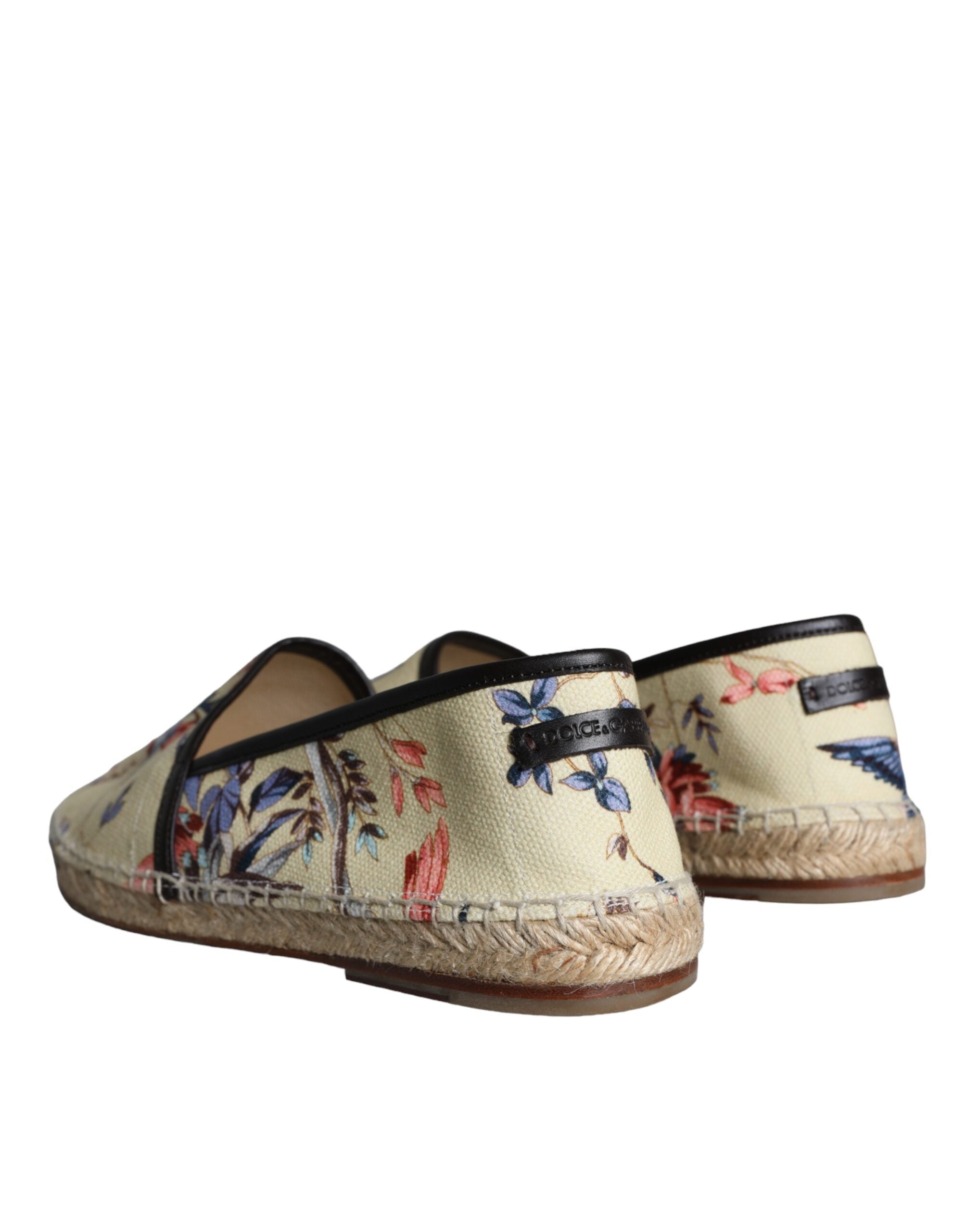 Dolce & Gabbana Beige Floral Canvas Espadrilles Slip On Shoes -   -  Dolce & Gabbana.
