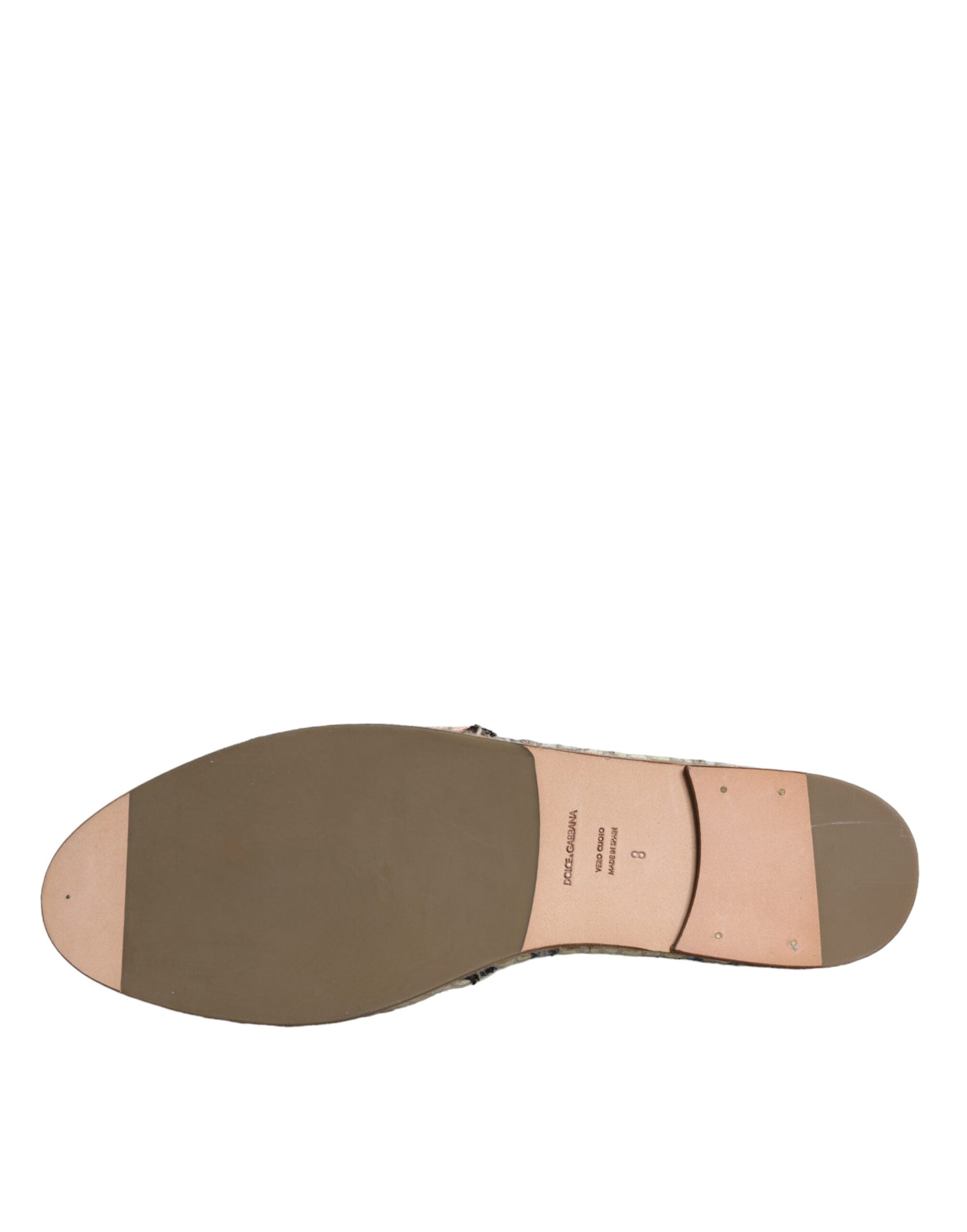Dolce & Gabbana Beige Floral Canvas Espadrilles Slip On Shoes -   -  Dolce & Gabbana.