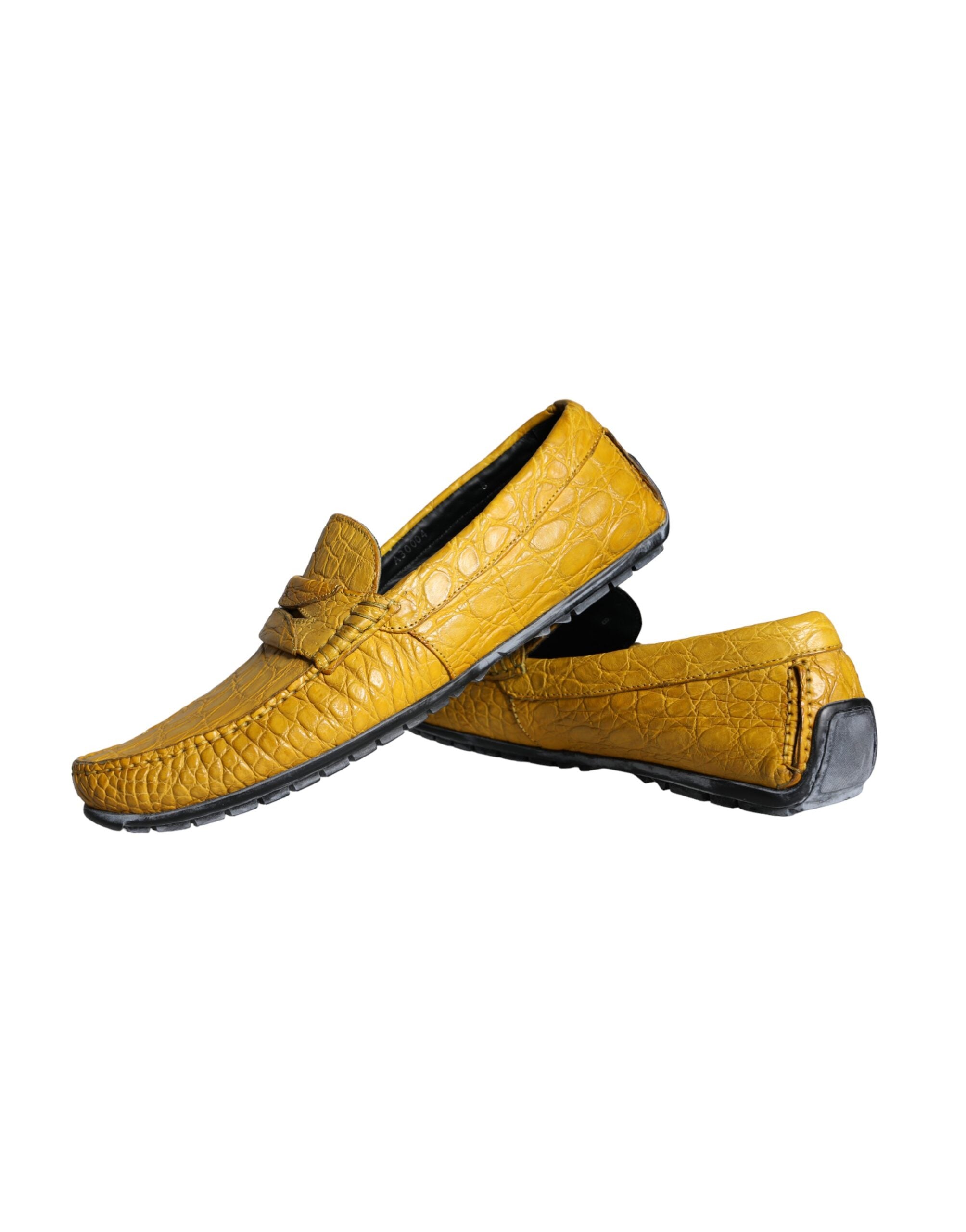 Dolce & Gabbana Yellow Leather Slip Mocassin Loafers Shoes -   -  Dolce & Gabbana.