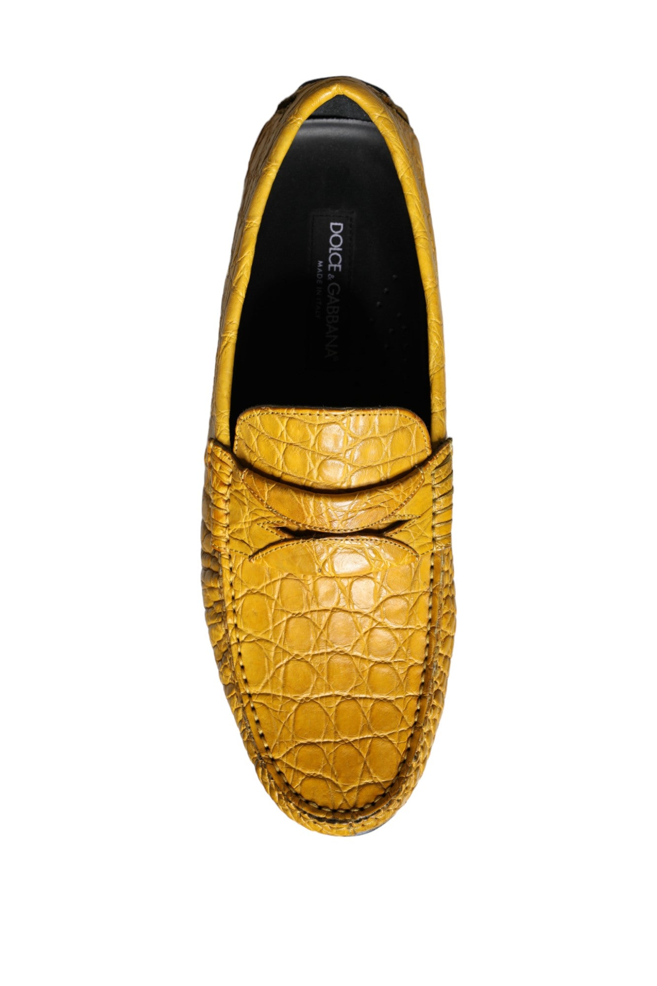 Dolce & Gabbana Yellow Leather Slip Mocassin Loafers Shoes -   -  Dolce & Gabbana.