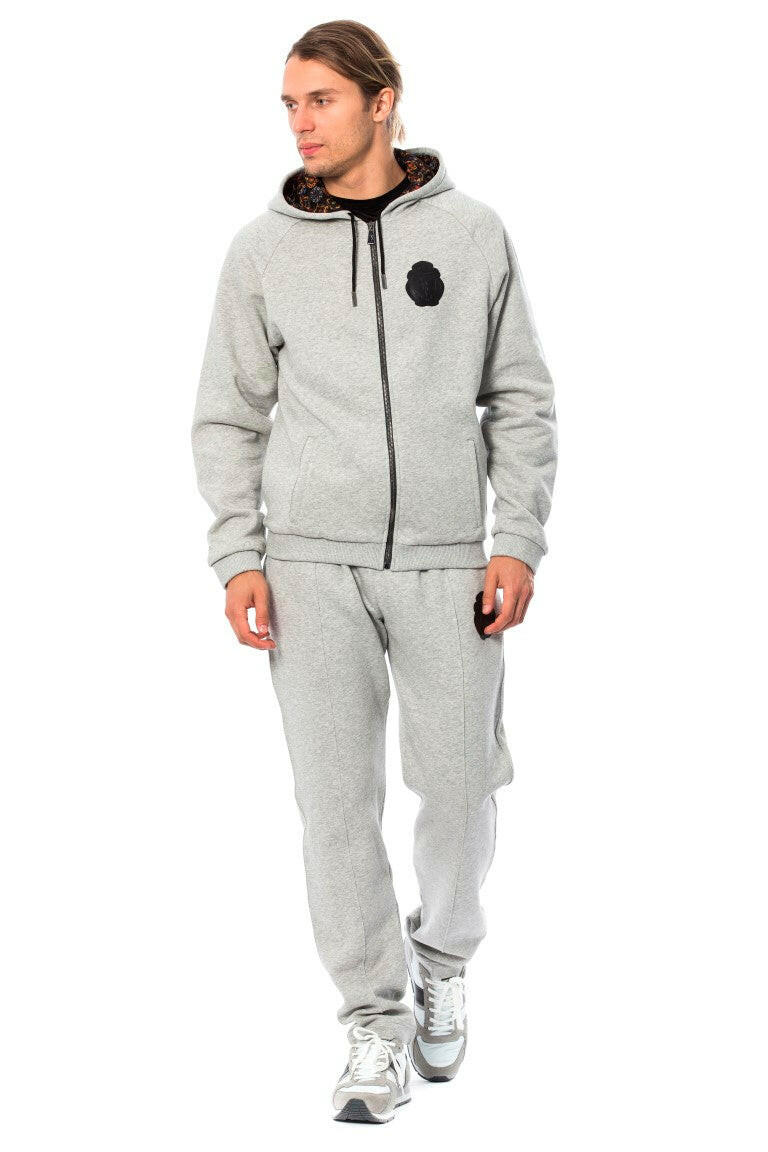 Billionaire Italian Couture Gray Cotton Hooded Sweatsuit -   -  Billionaire Italian Couture.