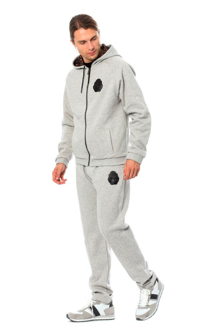 Billionaire Italian Couture Gray Cotton Hooded Sweatsuit -   -  Billionaire Italian Couture.