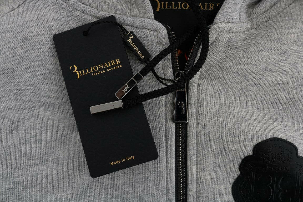 Billionaire Italian Couture Gray Cotton Hooded Sweatsuit -   -  Billionaire Italian Couture.