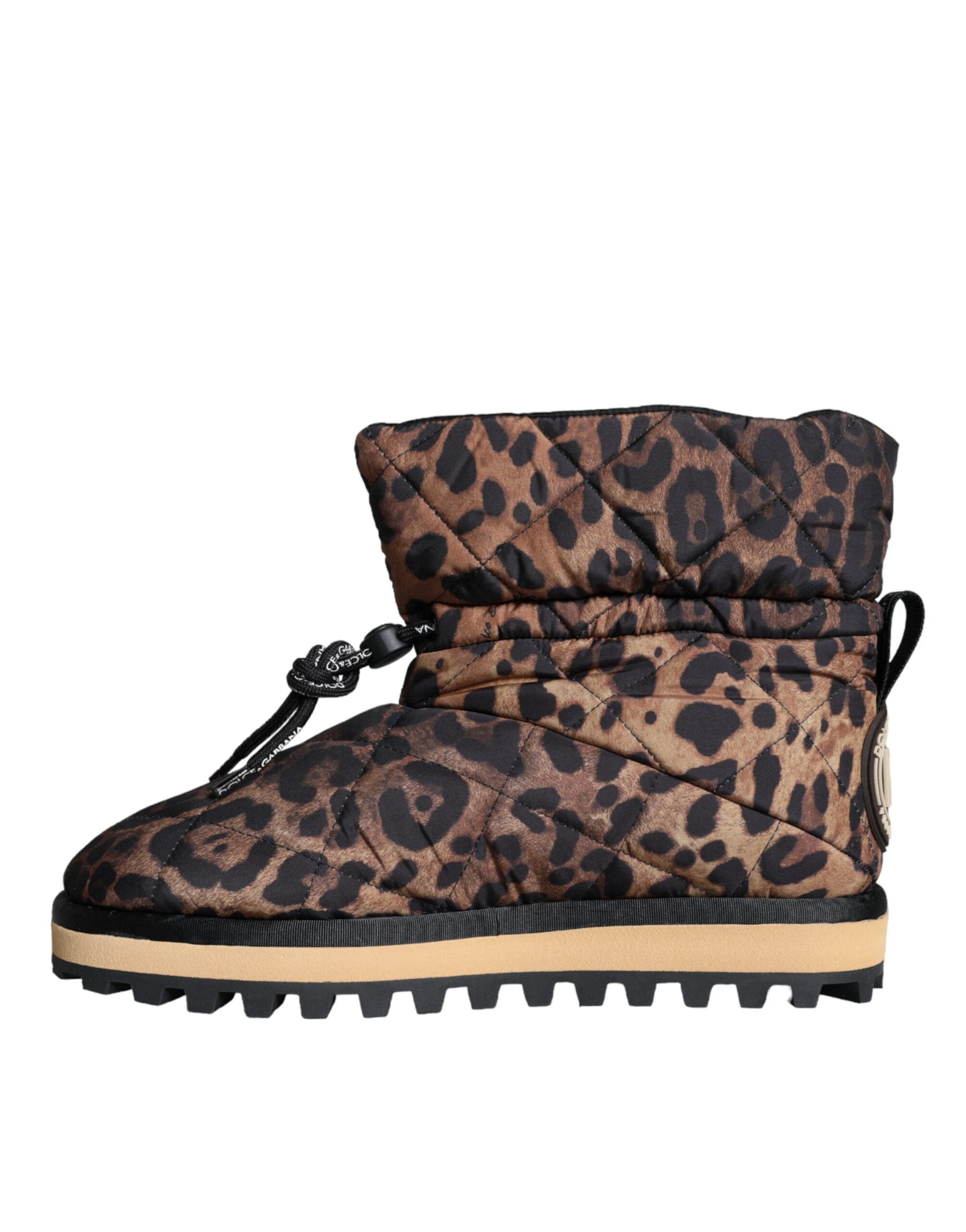 Dolce & Gabbana Brown Leopard Ankle Boots Padded Shoes -   -  Dolce & Gabbana.