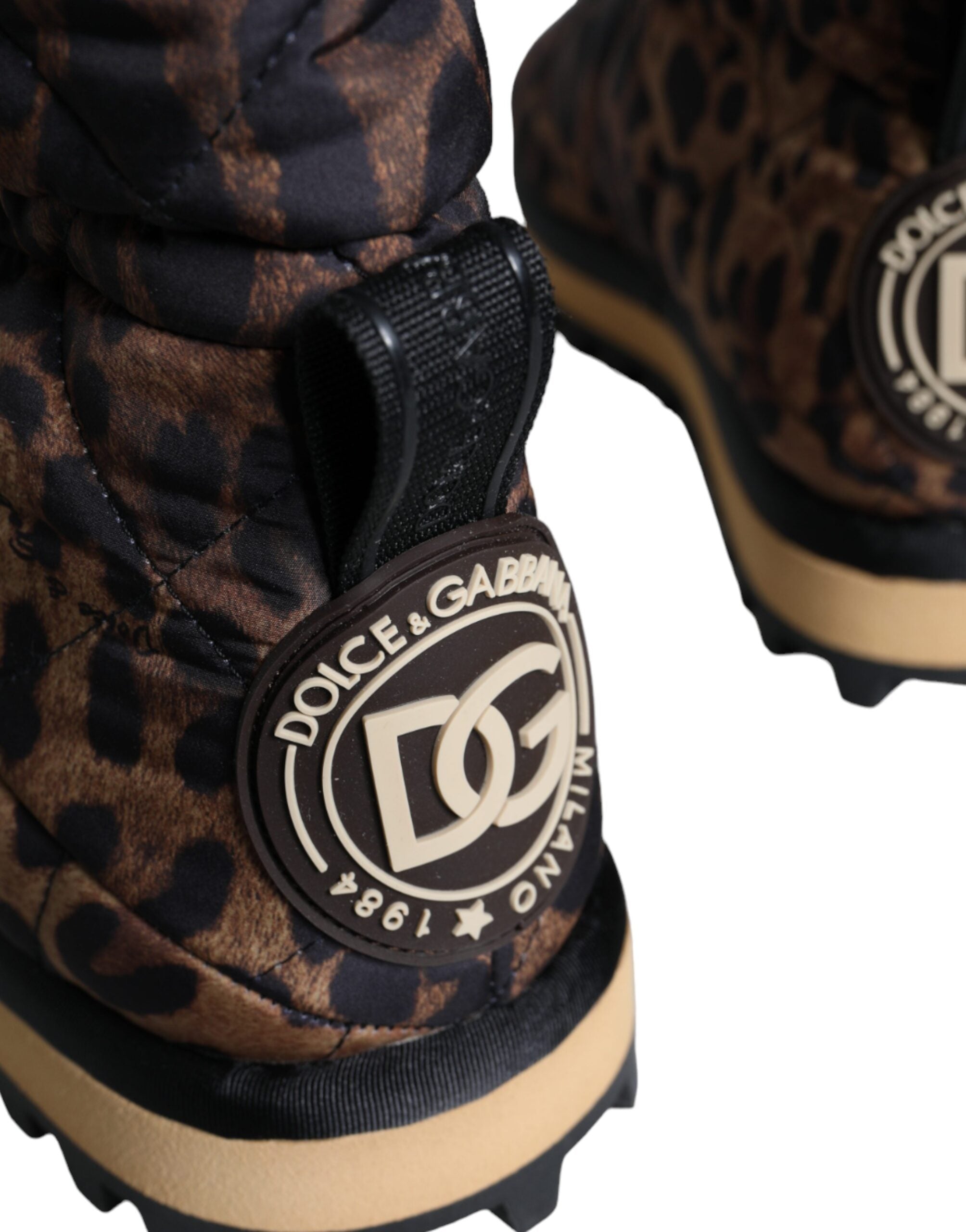 Dolce & Gabbana Brown Leopard Ankle Boots Padded Shoes -   -  Dolce & Gabbana.