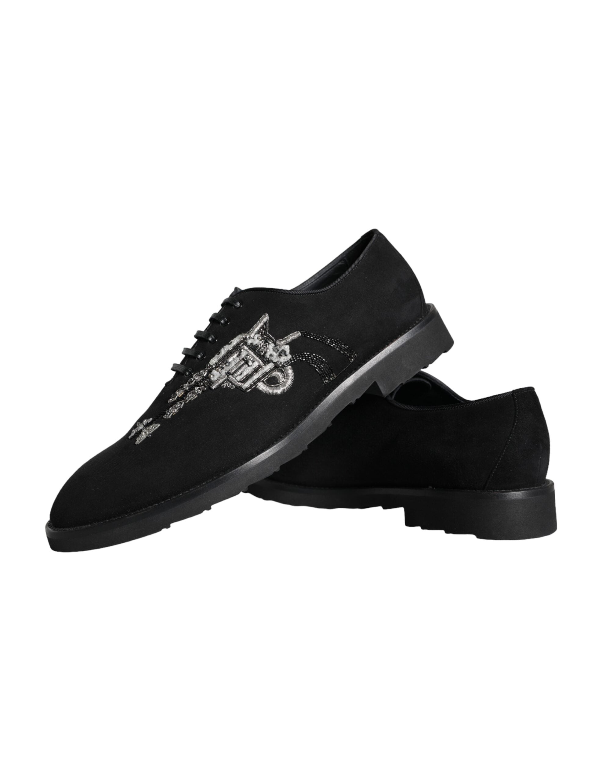 Dolce & Gabbana Black Suede Sicilia Lace Up Formal Shoes -   -  Dolce & Gabbana.