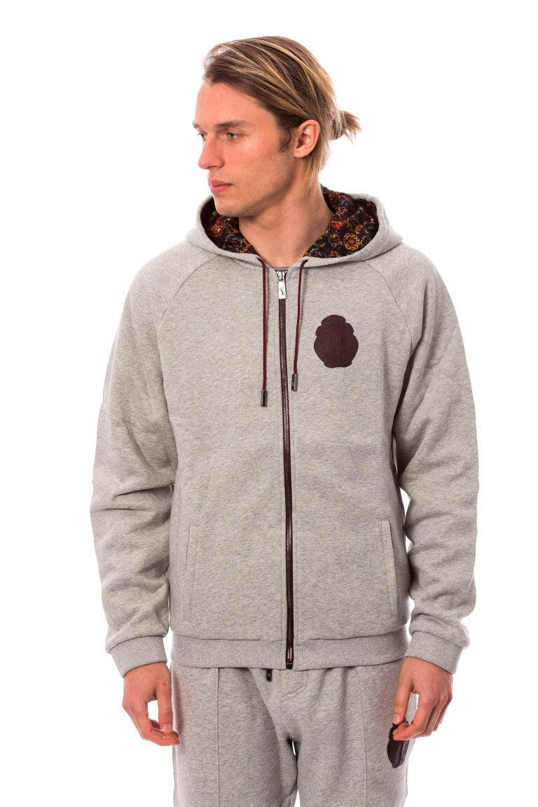 Billionaire Italian Couture Gray Cotton Hooded Sweatsuit -   -  Billionaire Italian Couture.