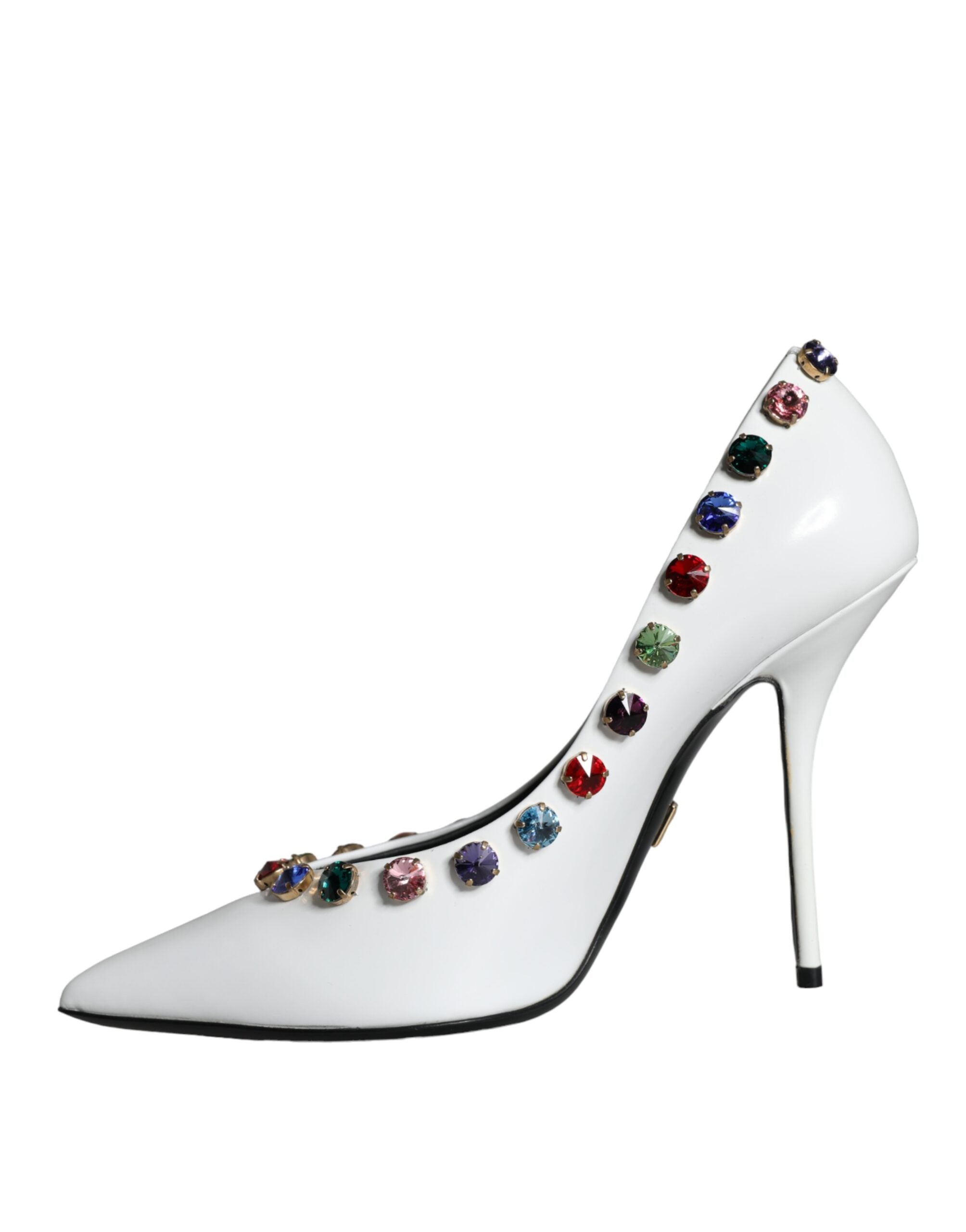 Dolce & Gabbana White Crystal Leather High Heels Pumps Shoes -   -  Dolce & Gabbana.