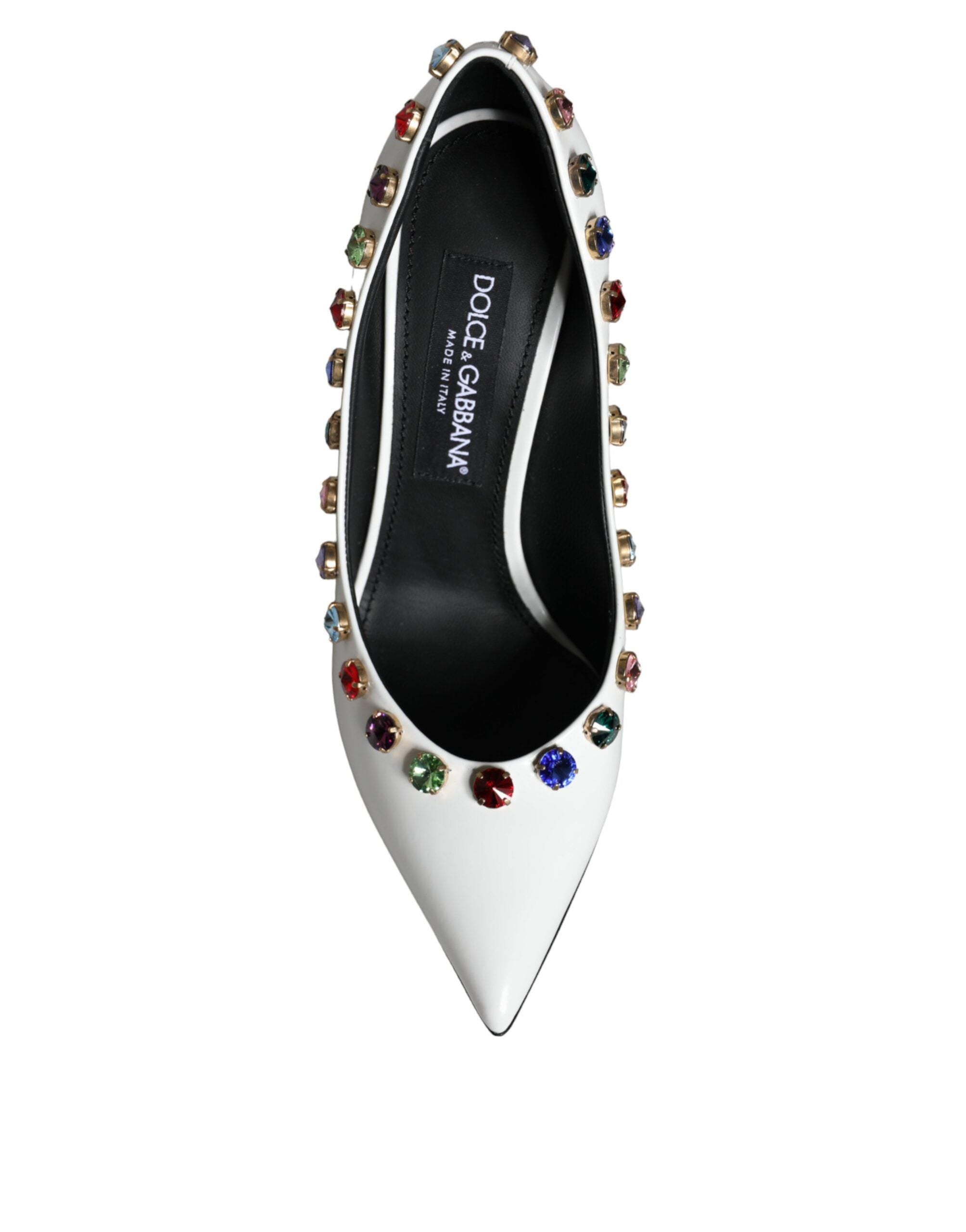 Dolce & Gabbana White Crystal Leather High Heels Pumps Shoes -   -  Dolce & Gabbana.