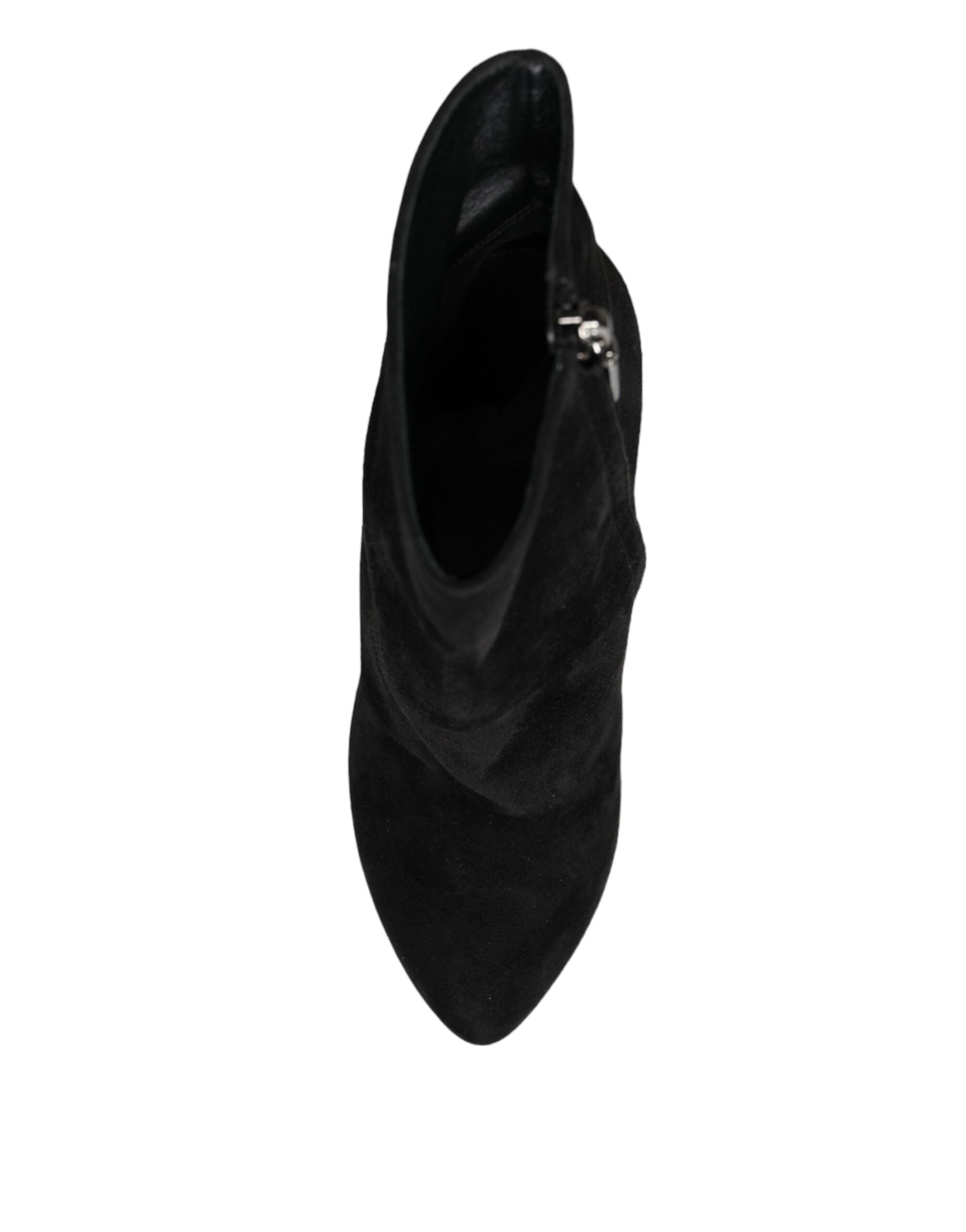Dolce & Gabbana Black Suede Leather Mid Calf Boots Shoes -   -  Dolce & Gabbana.