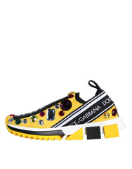 Dolce & Gabbana Yellow Sorrento Crystals Sneakers Womens Shoes -   -  Dolce & Gabbana.