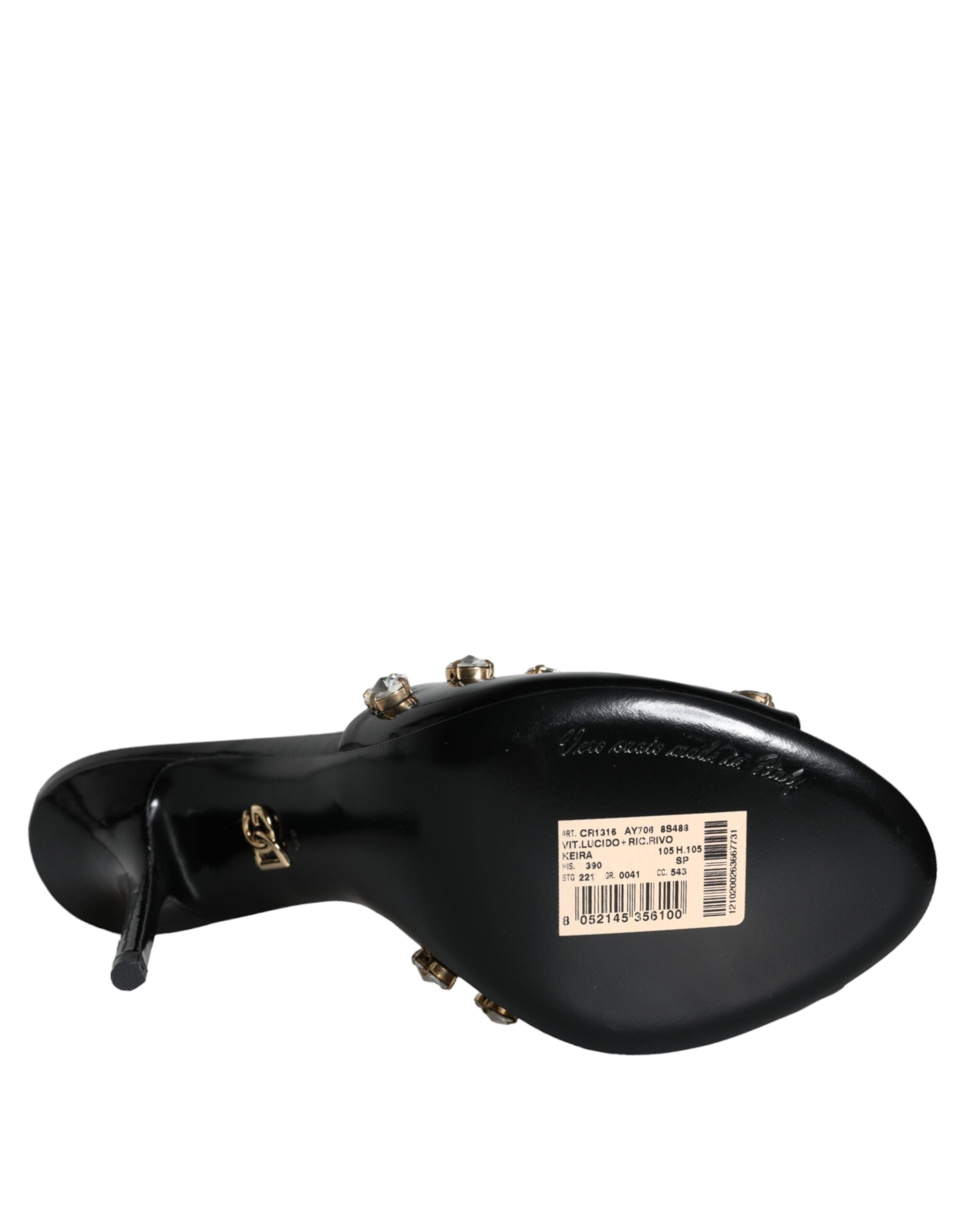 Dolce & Gabbana Black Crystal Heels Keira Sandals Shoes -   -  Dolce & Gabbana.