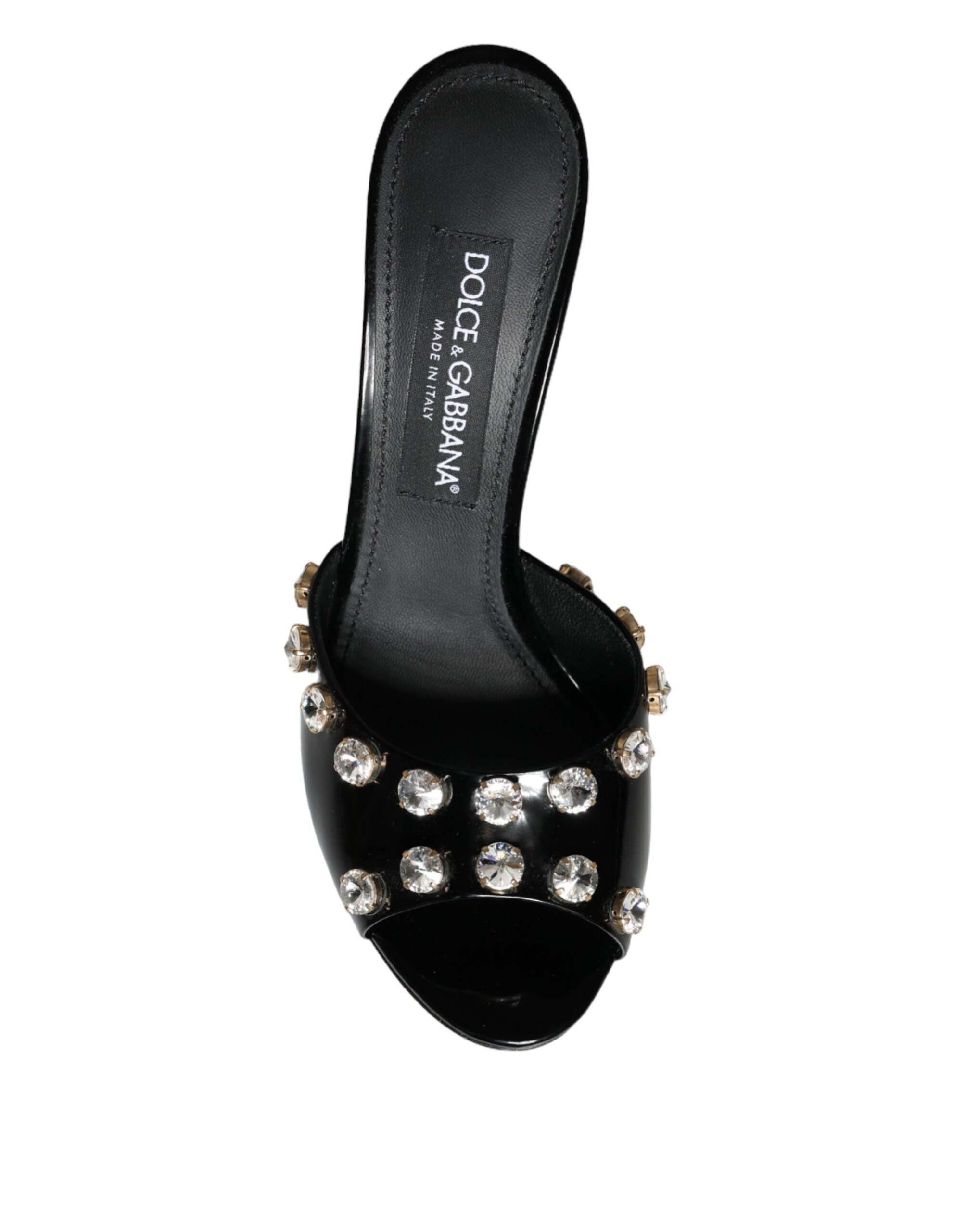 Dolce & Gabbana Black Crystal Heels Keira Sandals Shoes -   -  Dolce & Gabbana.
