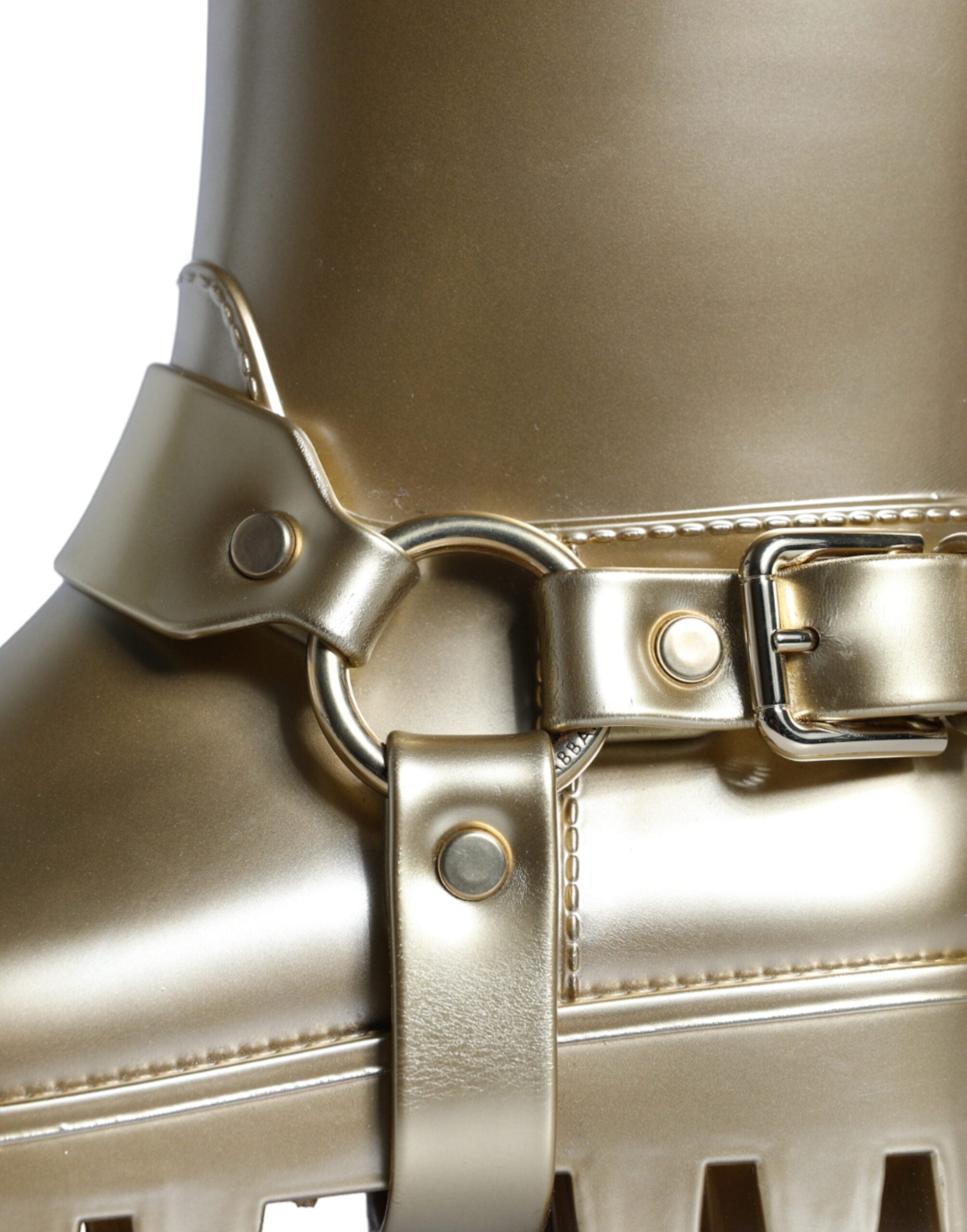Dolce & Gabbana Metallic Gold Rubber PVC Rain Boots Shoes -   -  Dolce & Gabbana.