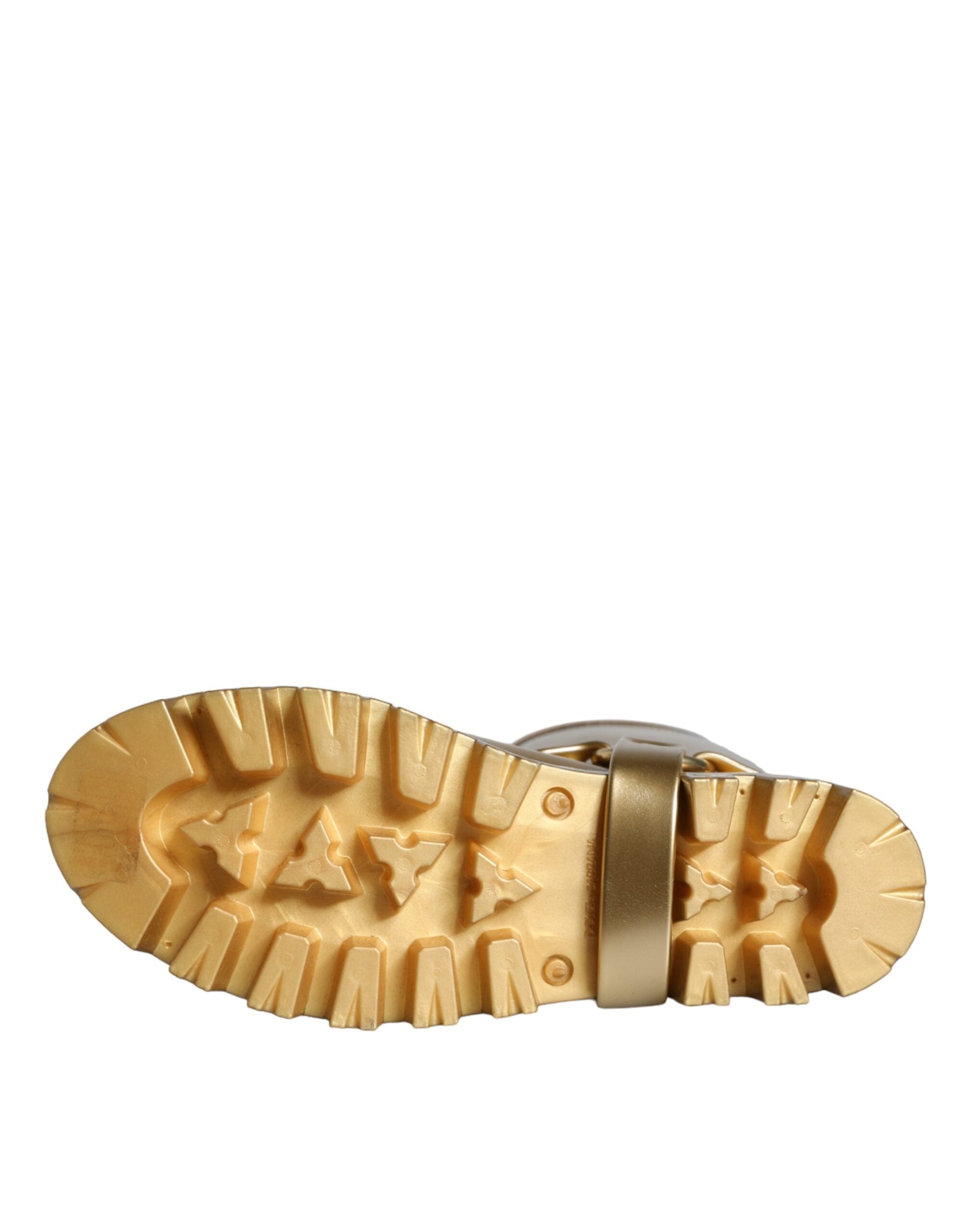 Dolce & Gabbana Metallic Gold Rubber PVC Rain Boots Shoes -   -  Dolce & Gabbana.