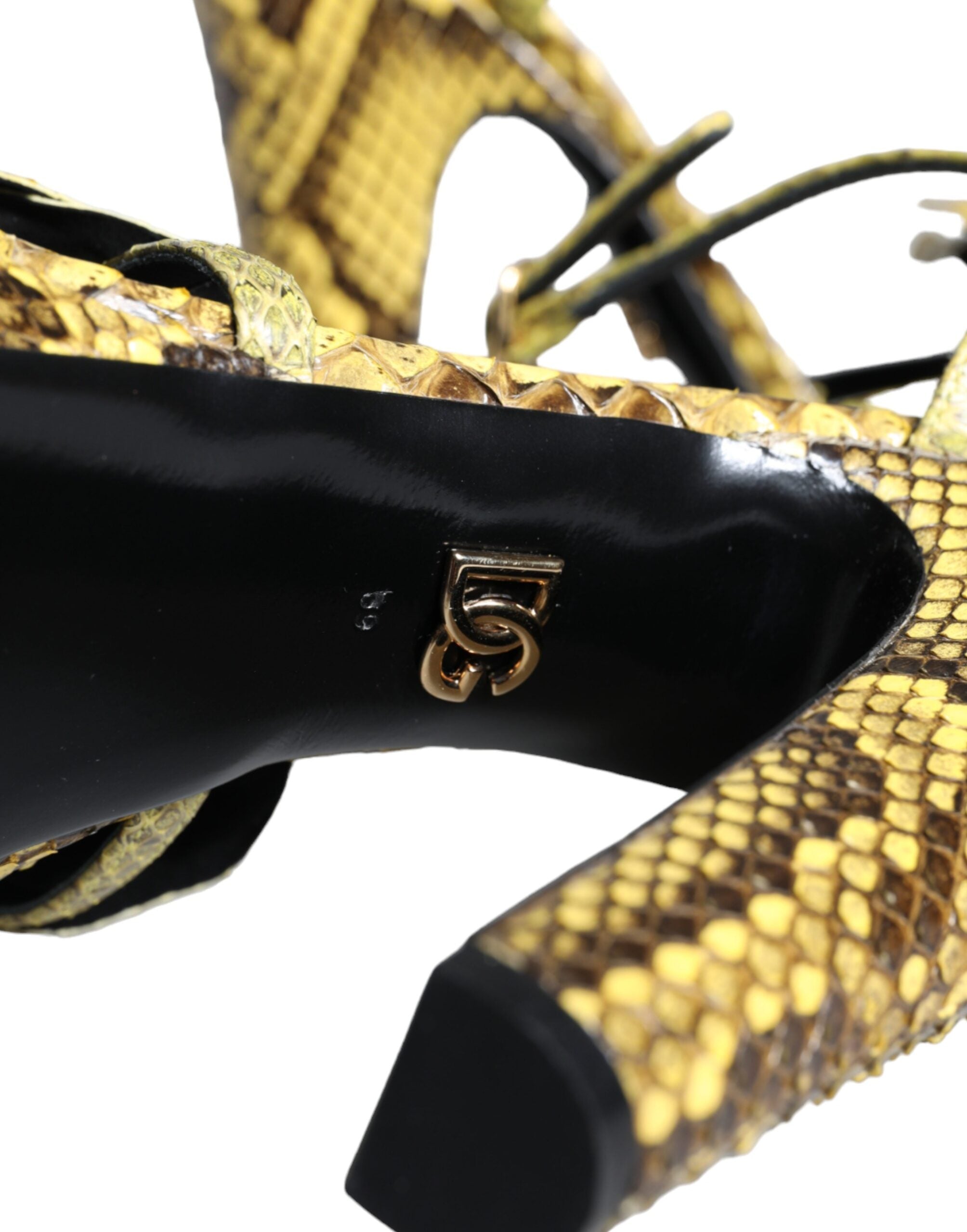 Dolce & Gabbana Yellow Exotic Leather Ankle Strap Heels Sandals Shoes -   -  Dolce & Gabbana.