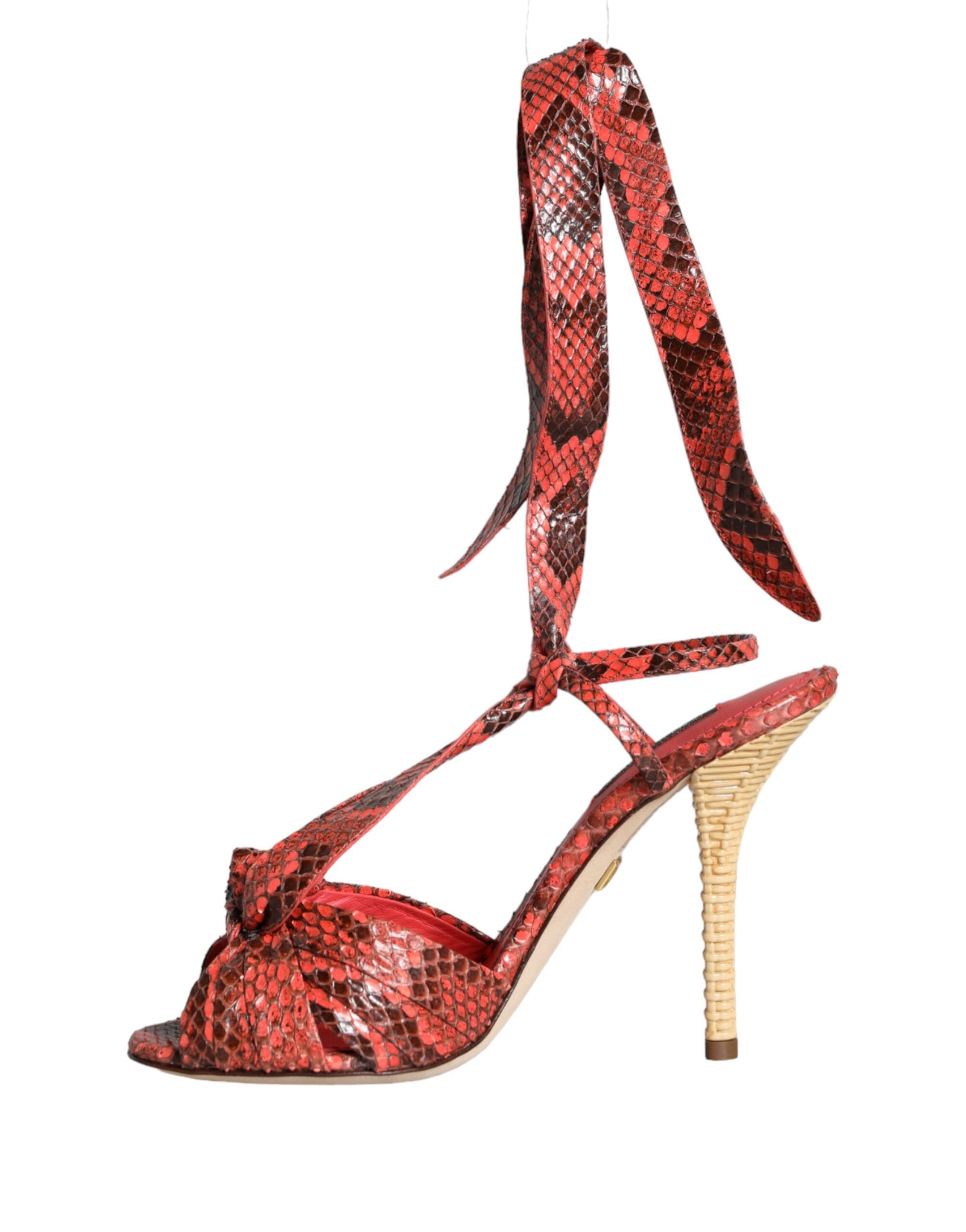 Dolce & Gabbana Coral Exotic Leather Heels Sandals Shoes -   -  Dolce & Gabbana.