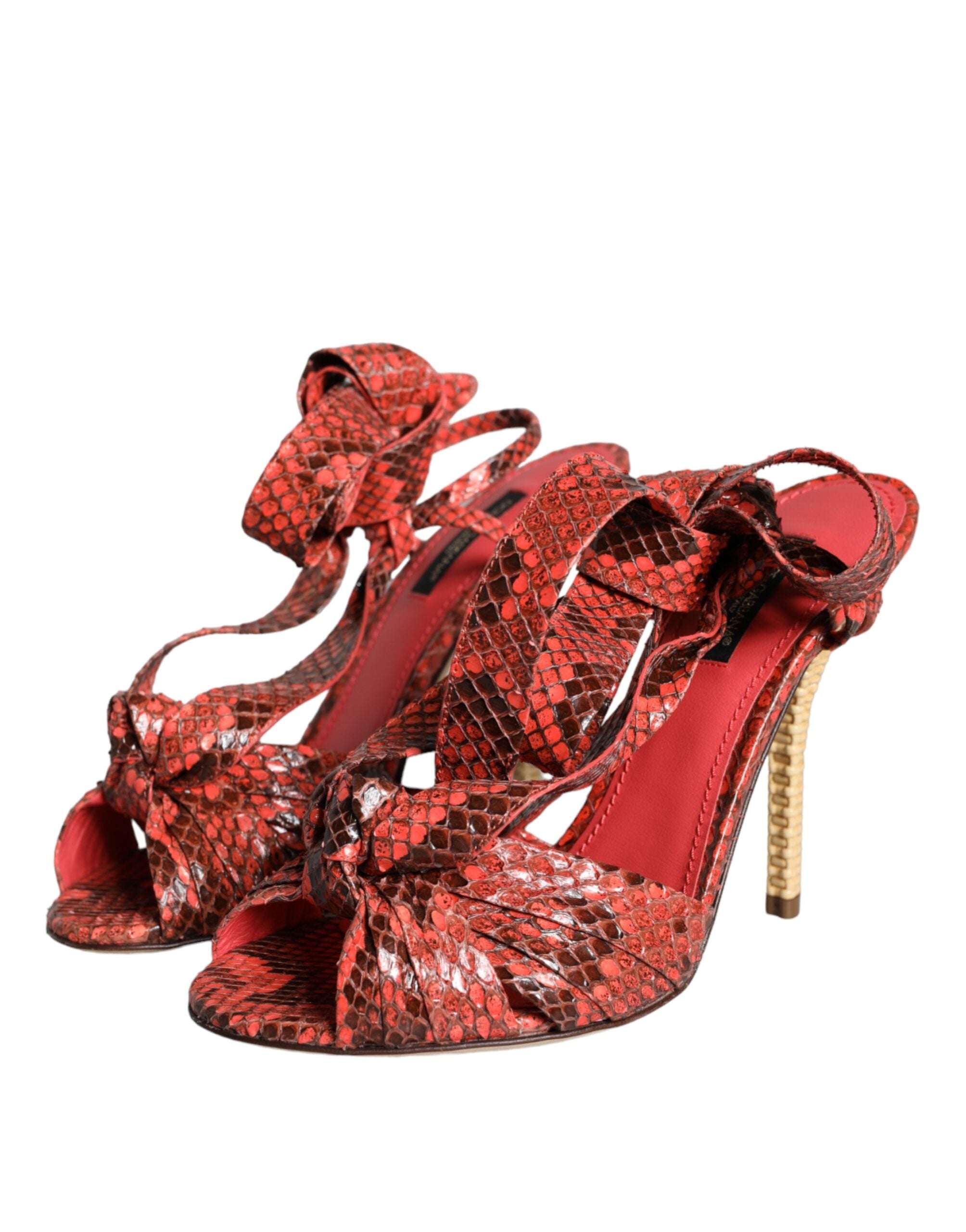 Dolce & Gabbana Coral Exotic Leather Heels Sandals Shoes -   -  Dolce & Gabbana.