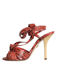 Dolce & Gabbana Coral Exotic Leather Heels Sandals Shoes -   -  Dolce & Gabbana.