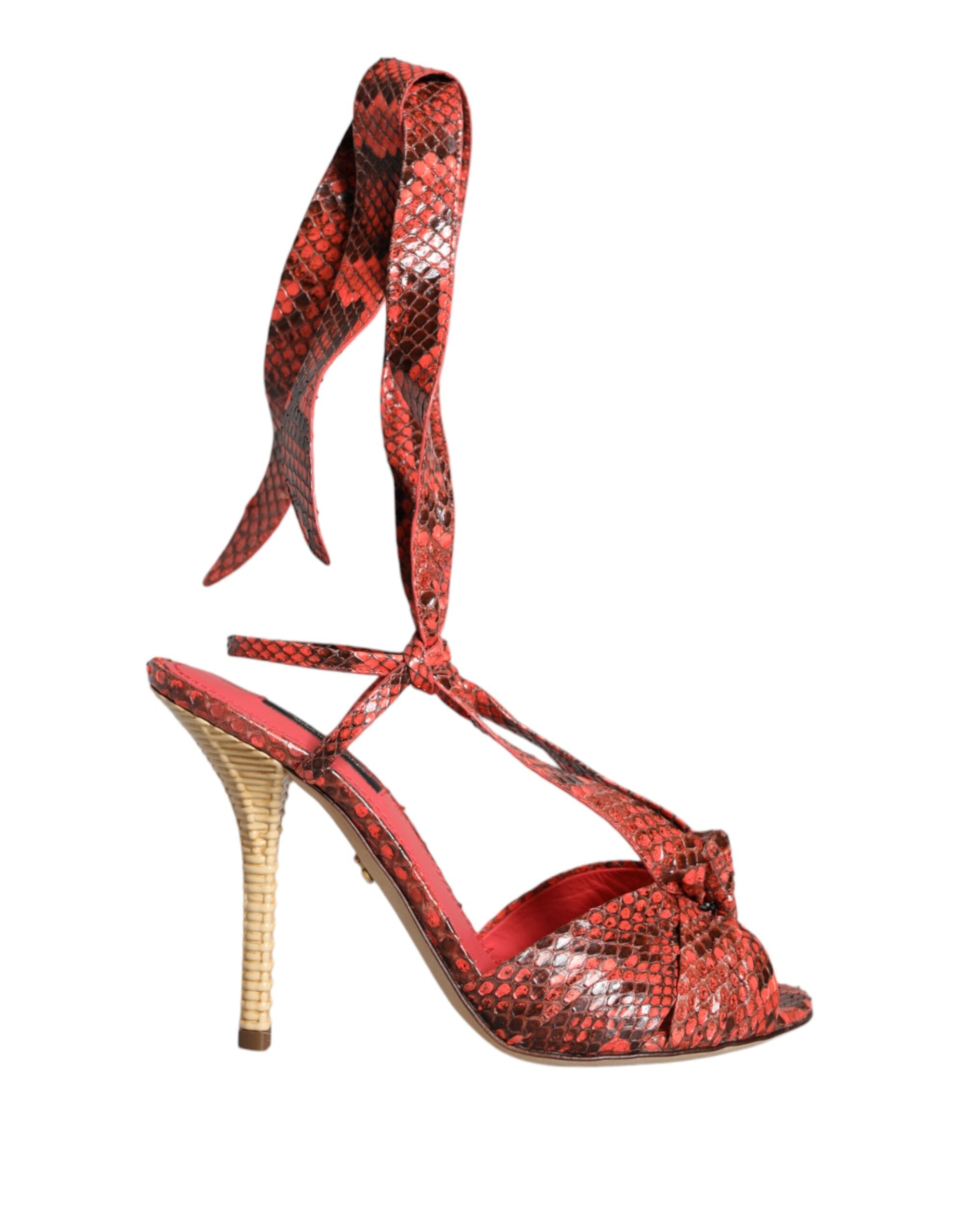 Dolce & Gabbana Coral Exotic Leather Heels Sandals Shoes -   -  Dolce & Gabbana.