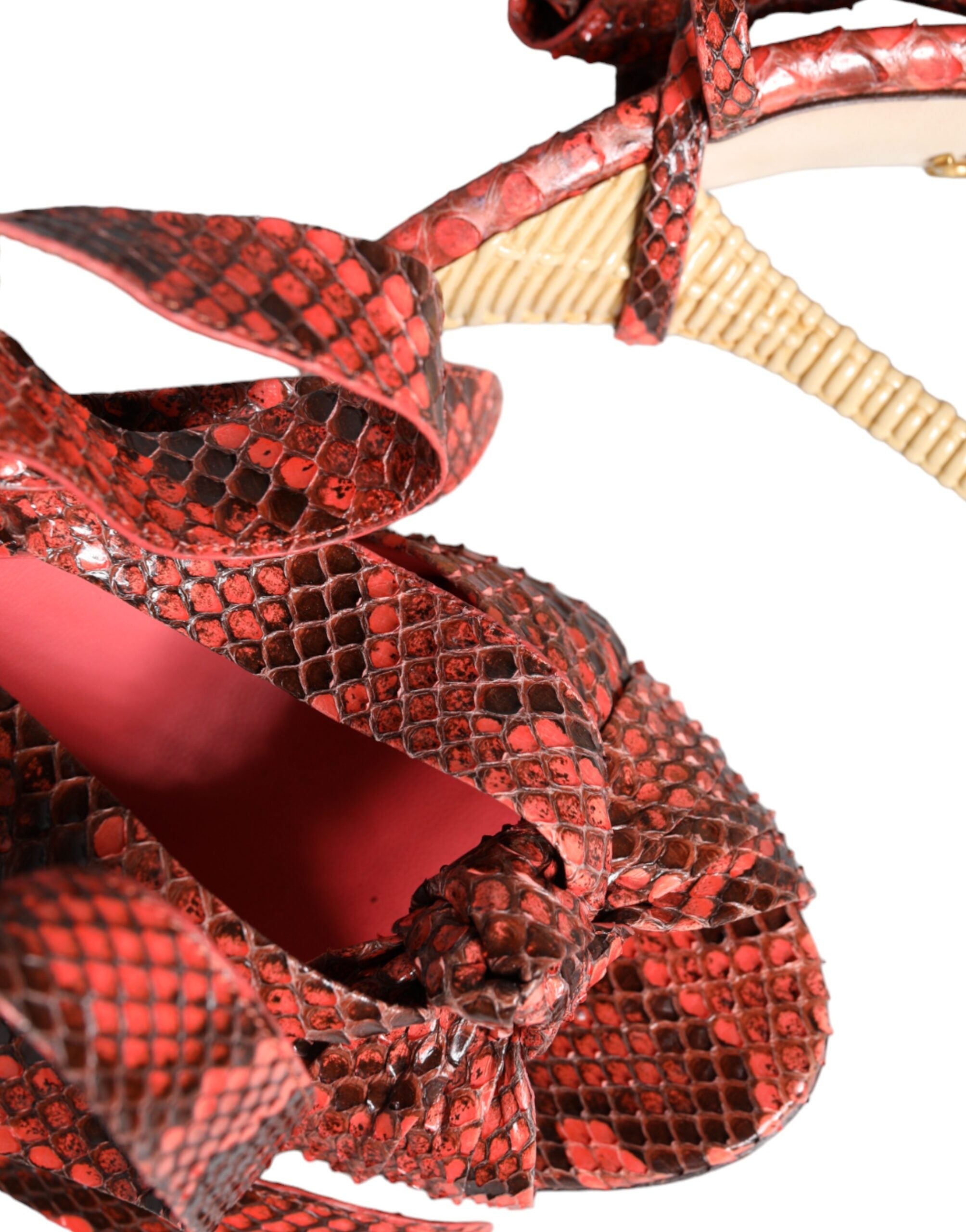 Dolce & Gabbana Coral Exotic Leather Heels Sandals Shoes -   -  Dolce & Gabbana.
