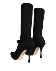Dolce & Gabbana Black Stiletto Heels Mid Calf Boots Shoes -   -  Dolce & Gabbana.