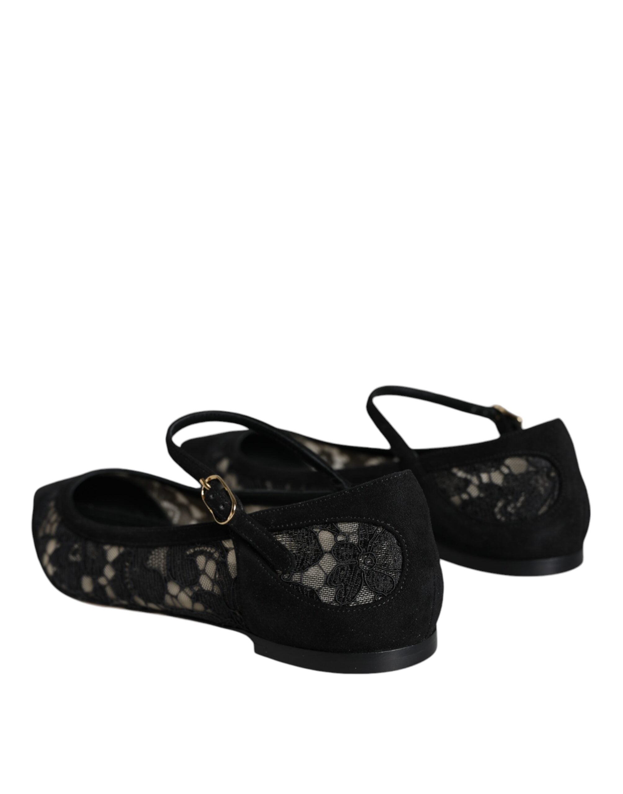 Dolce & Gabbana Black Taormina Lace Bellucci Flats Shoes -   -  Dolce & Gabbana.