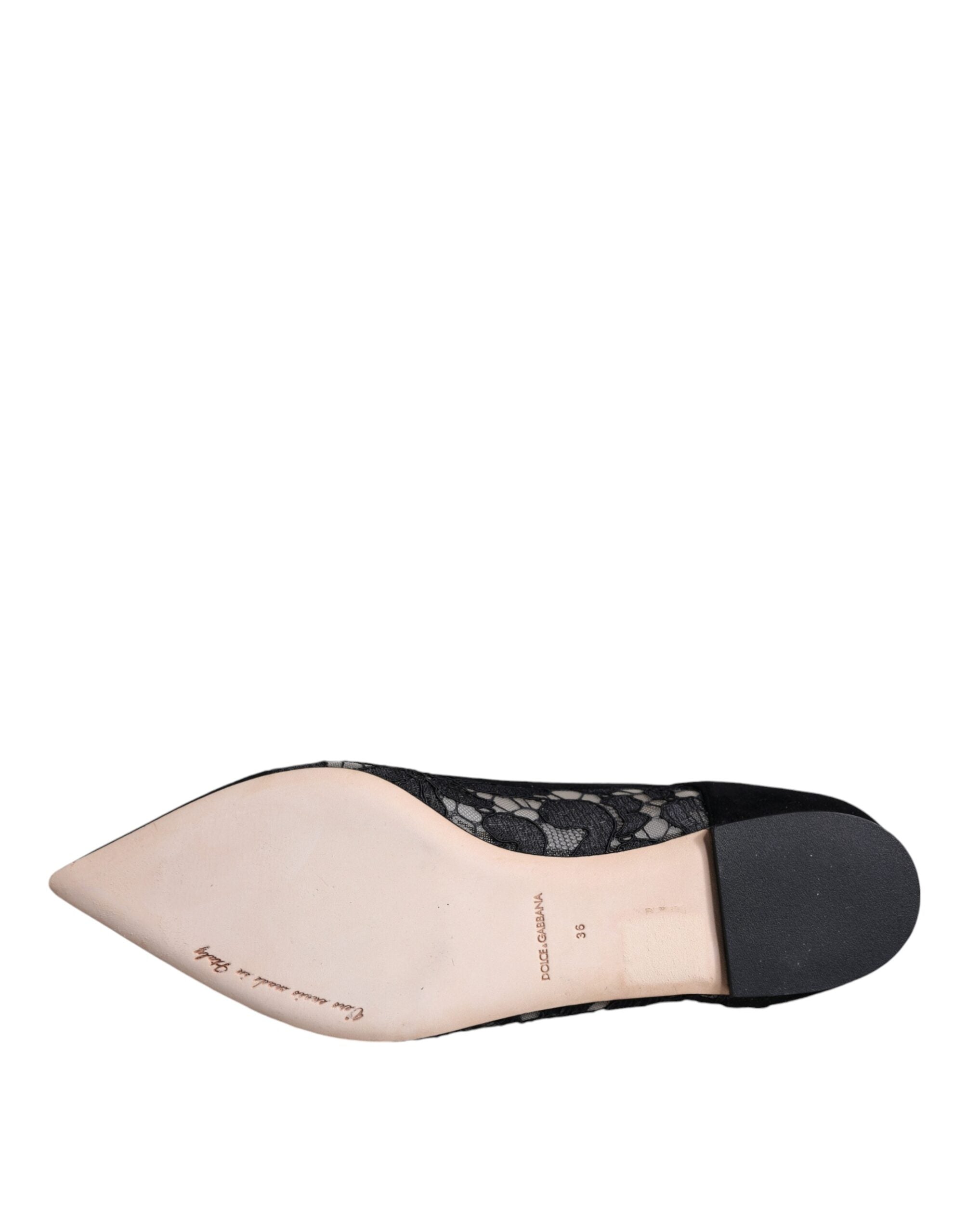 Dolce & Gabbana Black Taormina Lace Bellucci Flats Shoes -   -  Dolce & Gabbana.