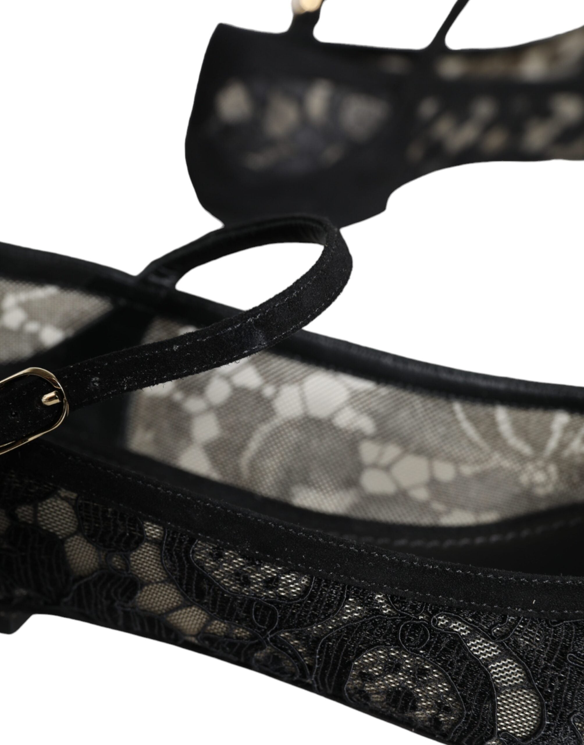 Dolce & Gabbana Black Taormina Lace Bellucci Flats Shoes -   -  Dolce & Gabbana.