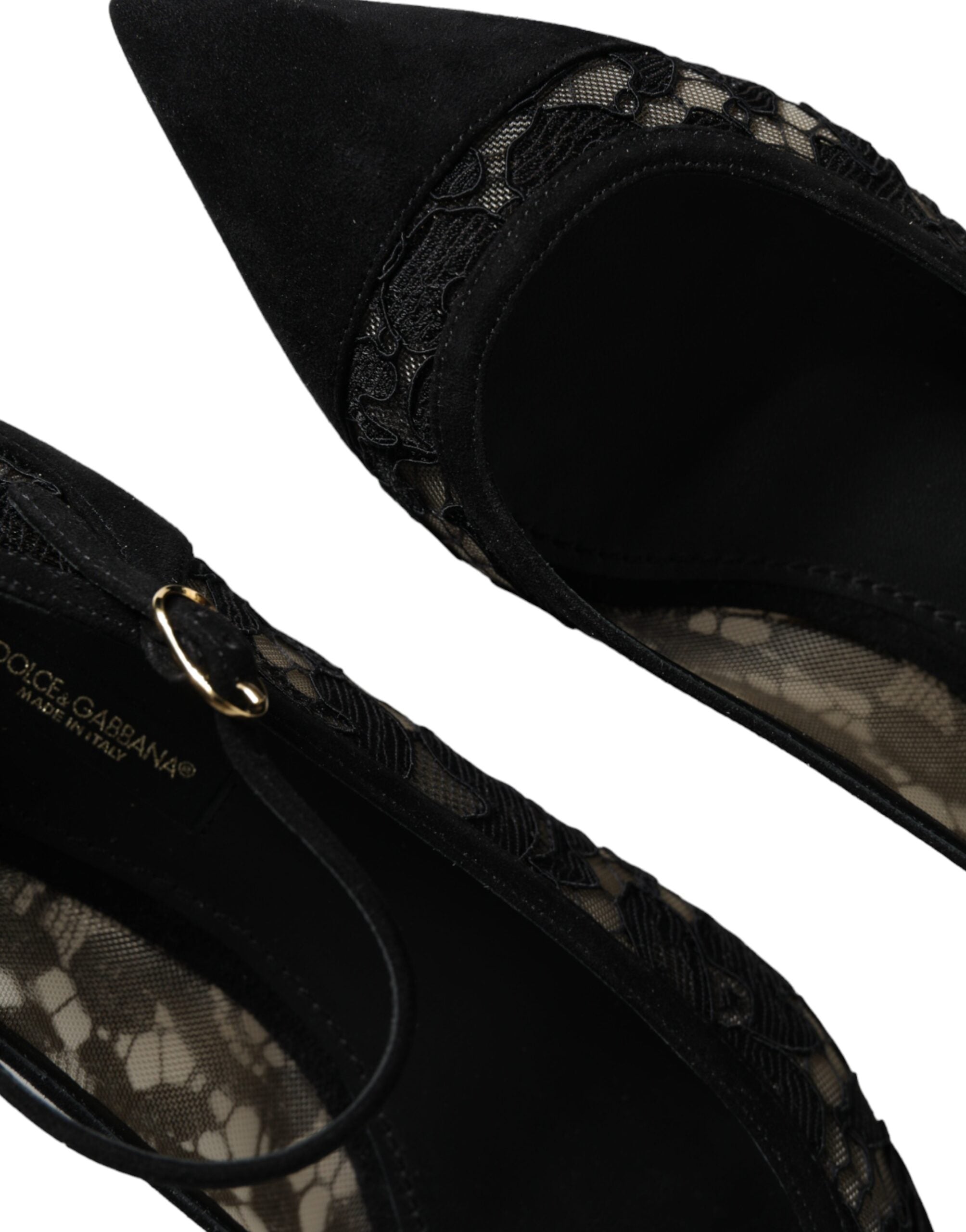 Dolce & Gabbana Black Taormina Lace Bellucci Flats Shoes -   -  Dolce & Gabbana.