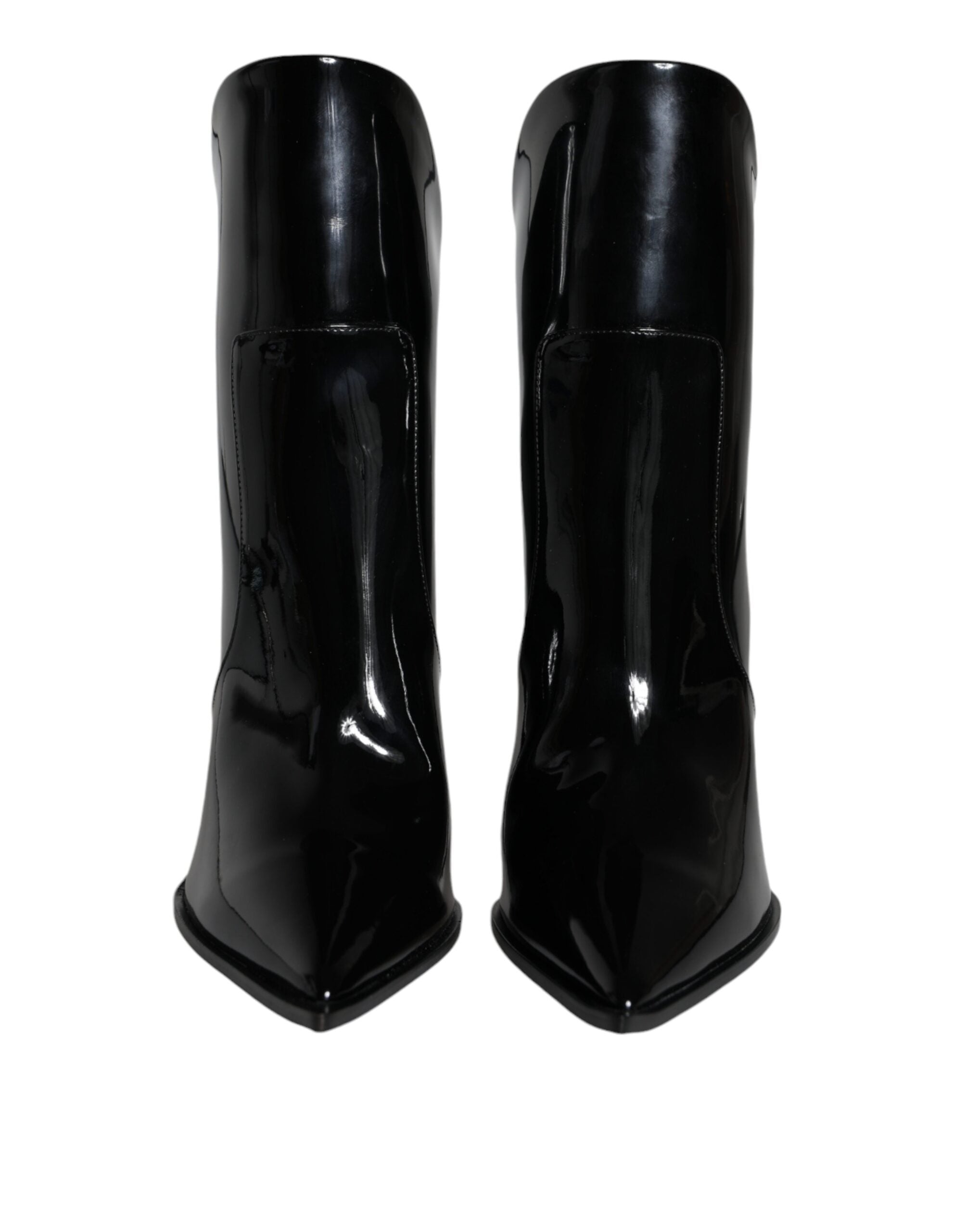 Dolce & Gabbana Black Patent Leather Pointed Ankle Boots Shoes -   -  Dolce & Gabbana.
