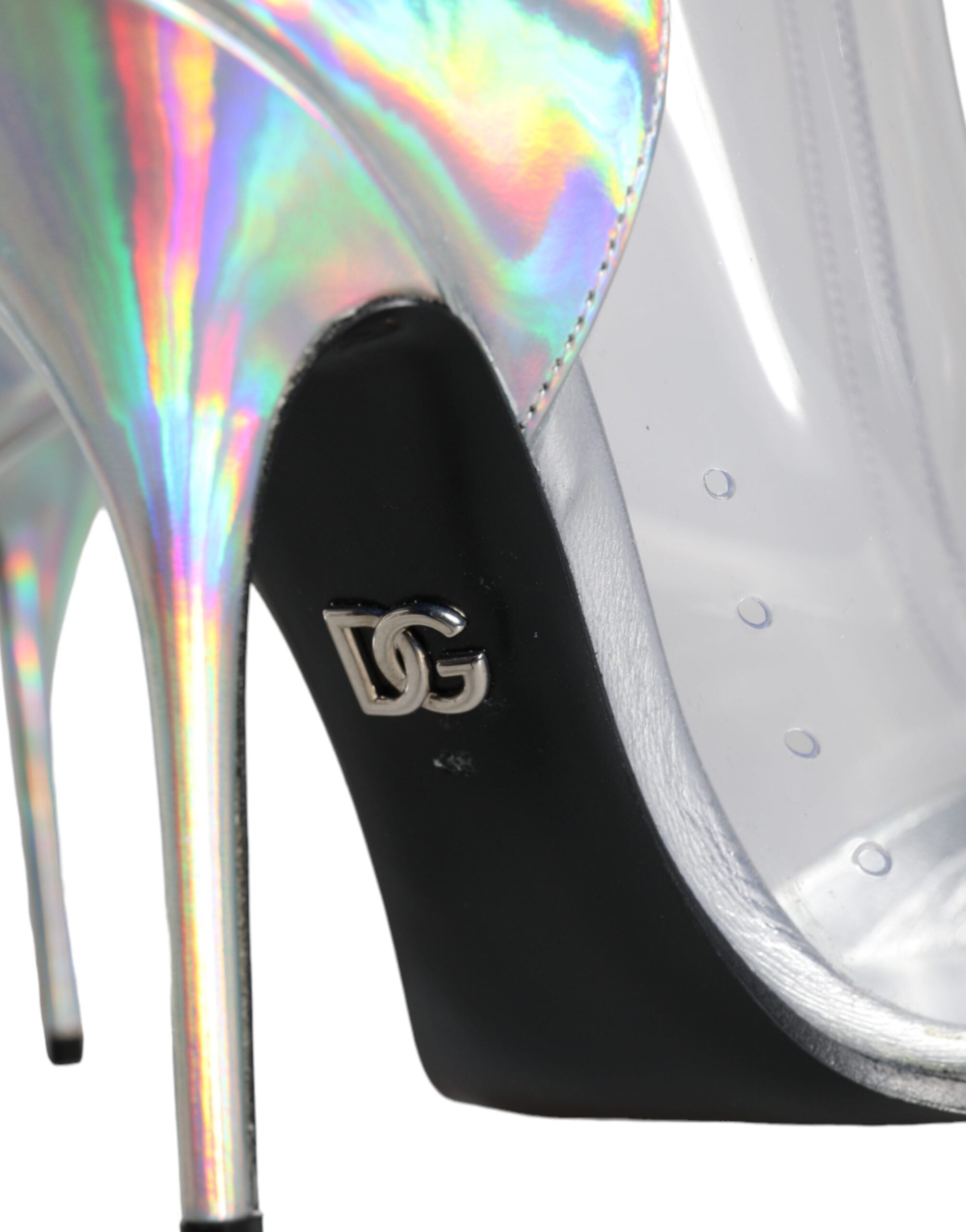 Dolce & Gabbana Silver Iridescent PVC Pointed Short Boots Shoes -   -  Dolce & Gabbana.