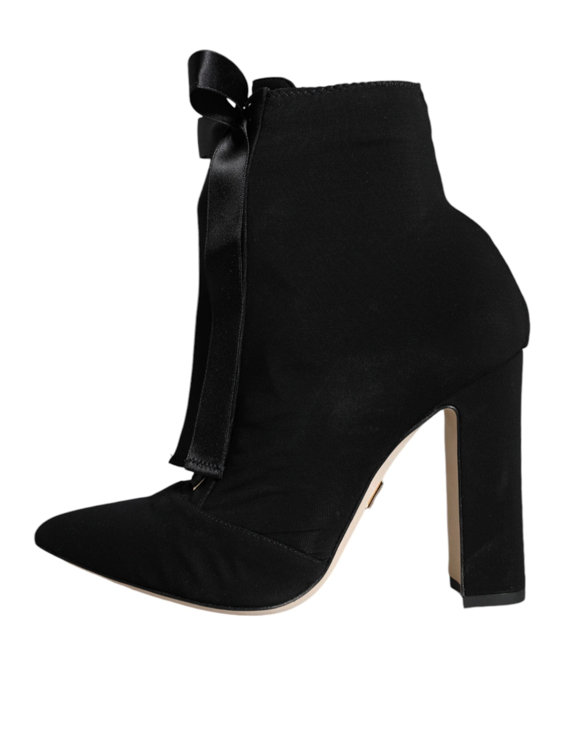 Dolce & Gabbana Black Jersey Stretch Ankle Booties Shoes -   -  Dolce & Gabbana.